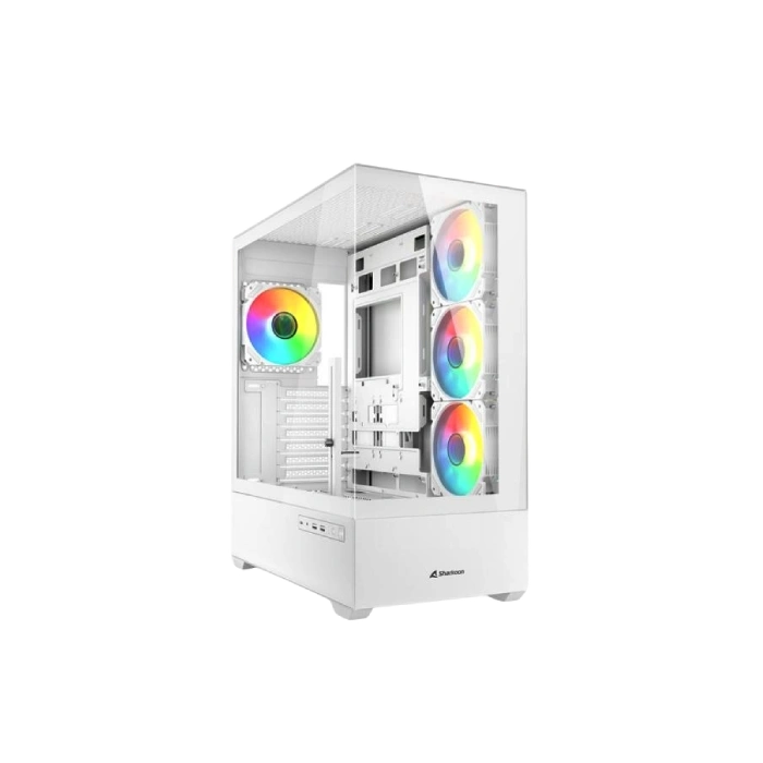 Case Sharkoon Gaming  RGB AK6 CG-01KV  MID Tower 4 Ventiladores De 120mm Con Cristal Lateral 4044951041701 Color Blanco-1