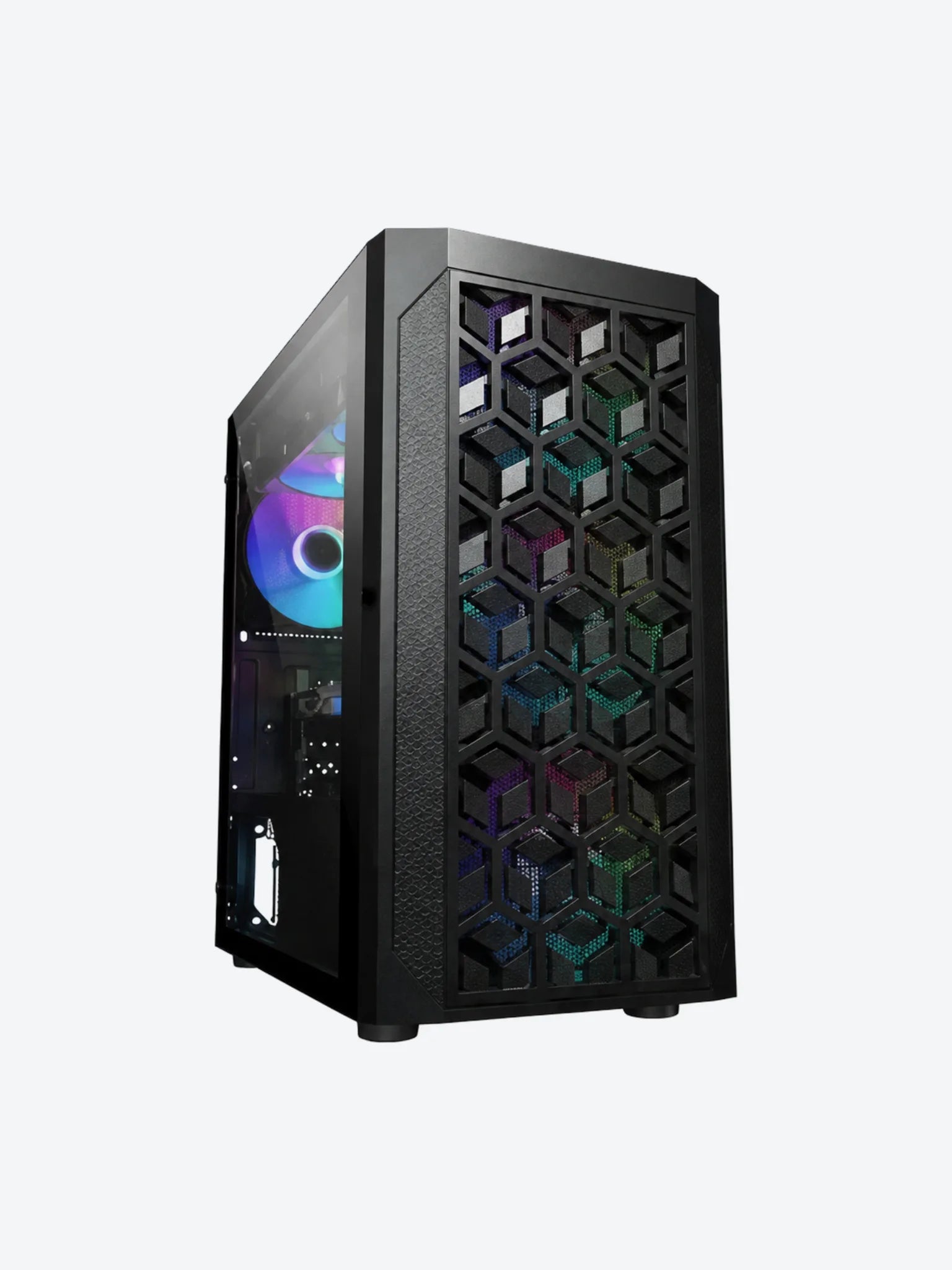 Case Gaming Eagle Warrior CG06AKRA001C Micro ATX Frontal con ABS + Mesh Hinge sin Tornillos Vidrio Templado con RGB Color Negro-1