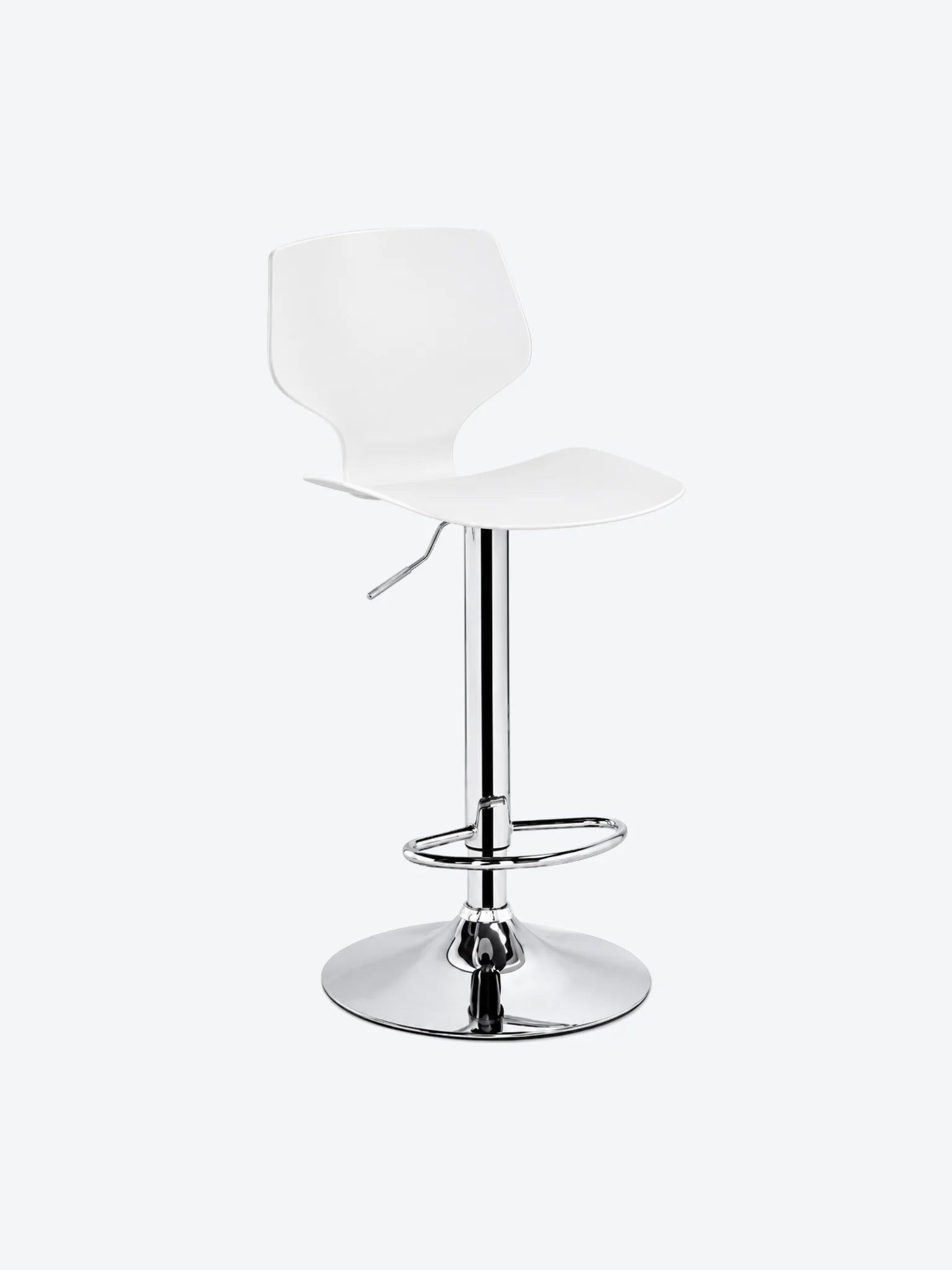 SILLA DE BAR PLÁSTICA, BASE CROMADO, SOP 220LB, 42X42X62CM,