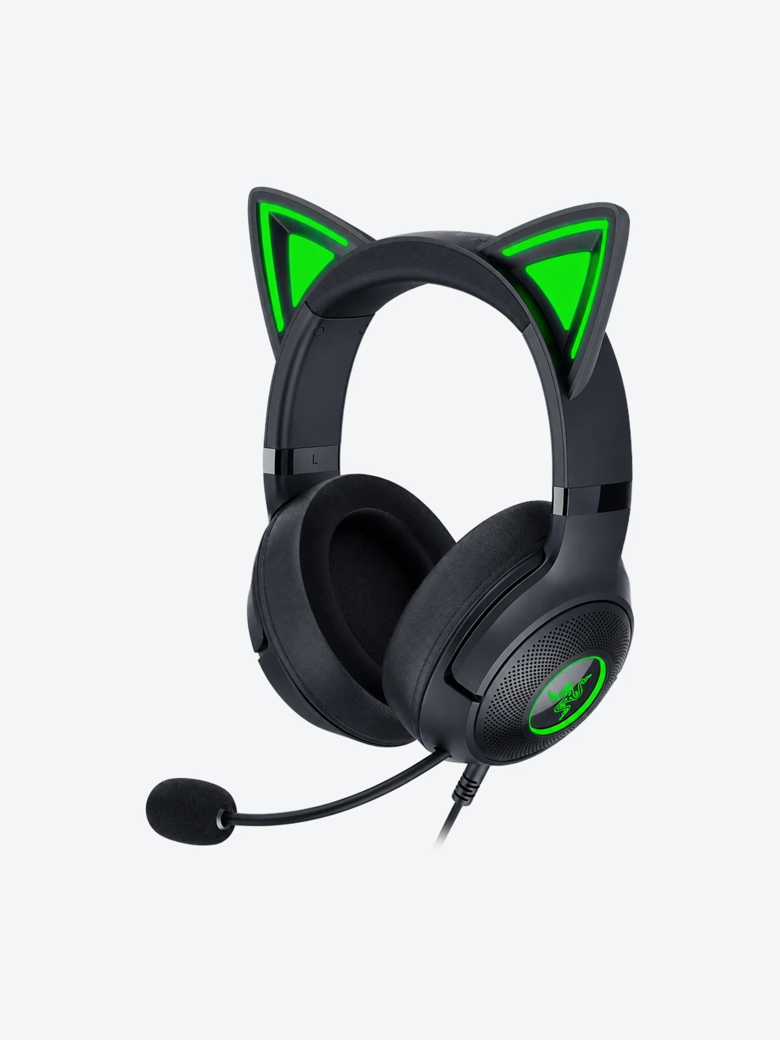 Razer Kraken Kitty V2 - Auricular - tamaño completo - cableado - USB - aislamiento de ruido - negro