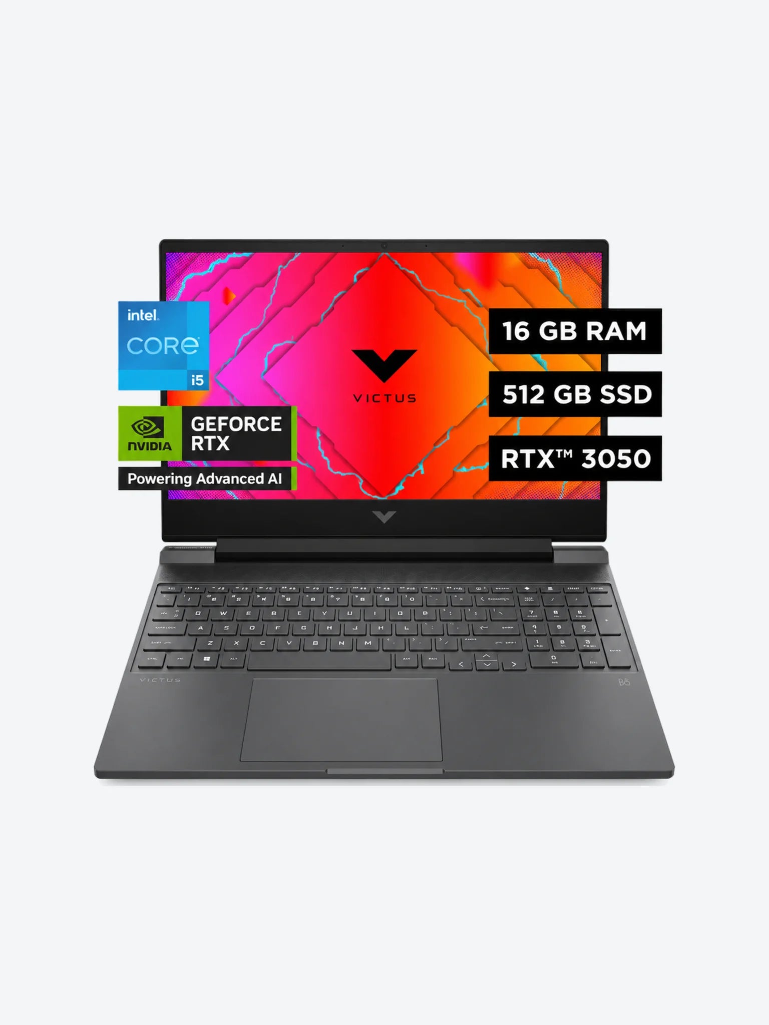 HP Victus 15-fa2014la - Notebook - 15.6" - Intel Core i5 i5-13420H / 4.6 GHz - 16 GB - DDR5 SDRAM - 512 GB - RTX 3050 6GB - Windows 11 Home - 1-year warranty