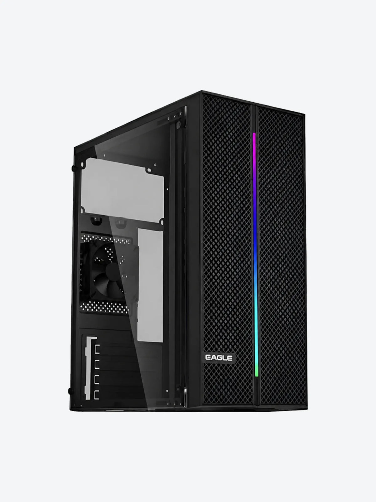 CASE GAMING RGB EAGLE WARRIOR CM26KTRA001C MINI TOWER SIN VENTILACIÓN INCLUIDA CON PANEL ACRÍLICO LATERAL Y BARRA DE LUZ-1