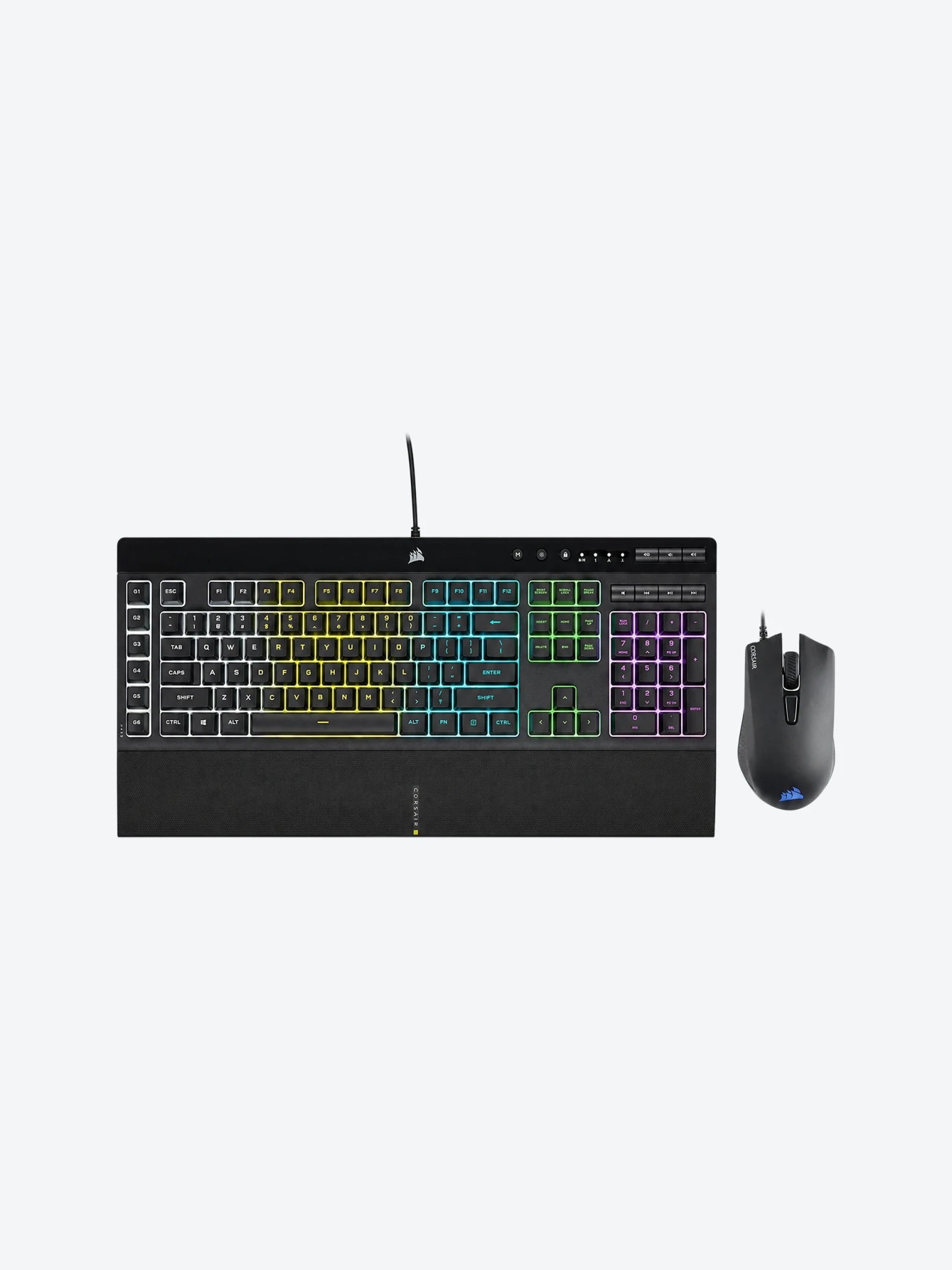 Combo Gaming Corsair 4 en 1 Teclado K55 RGB PRO + Mouse Harpoon RGB PRO + Headset HS50 PRO + Mouse PAD MM110