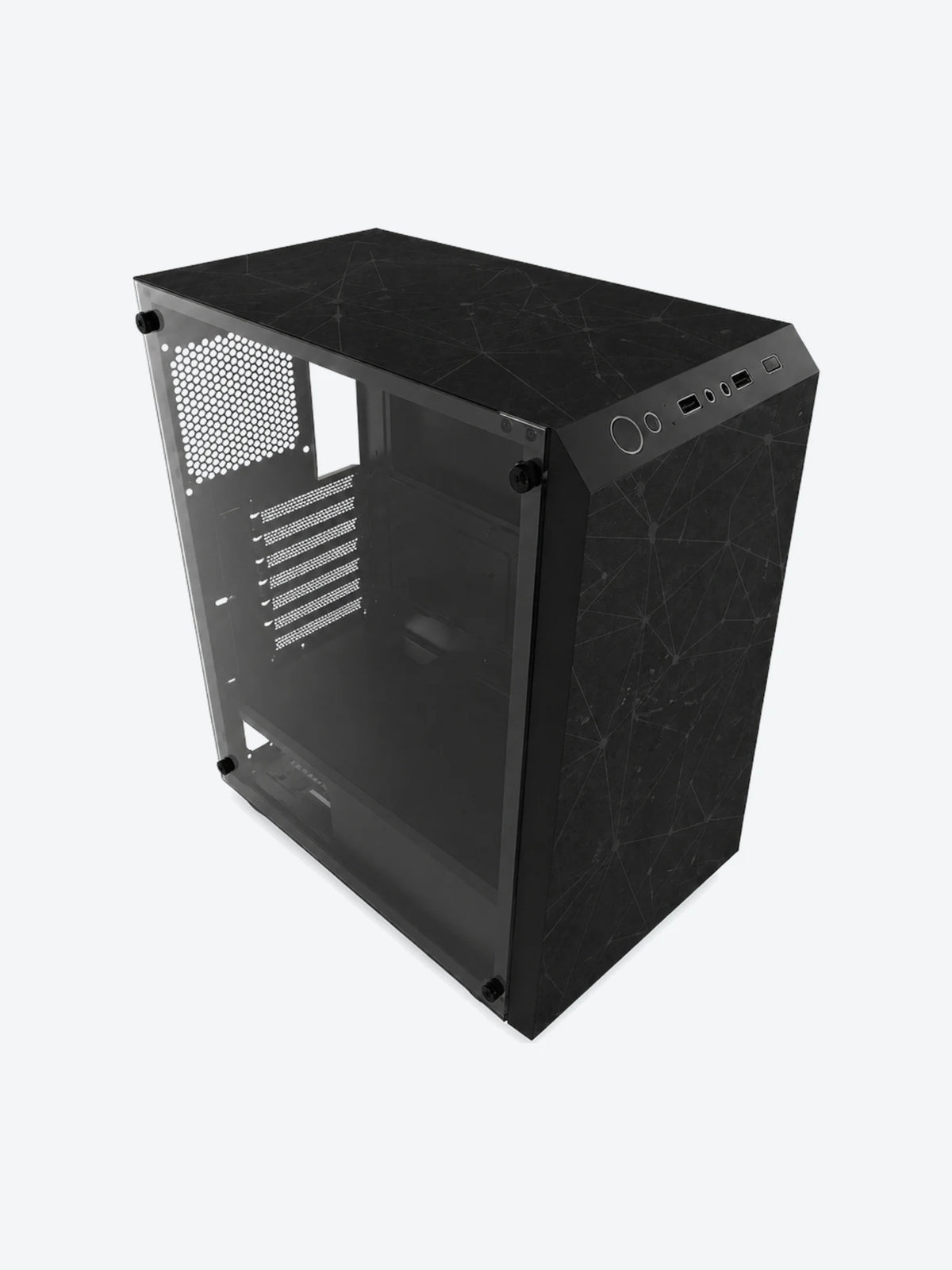 CASE GAMING RGB  EAGLE WARRIOR CG01W8RA001C MID TOWER SIN VENTILACIÓN INCLUIDA CON VIDRIO LATERAL-1