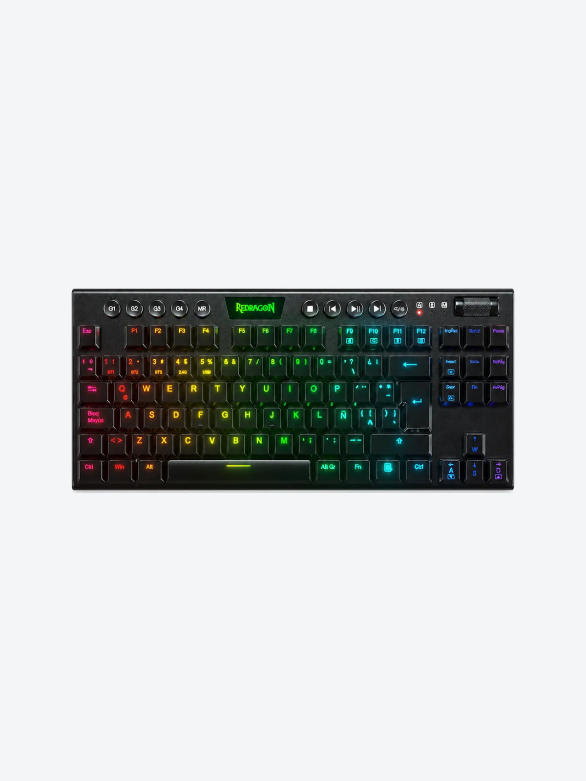 TECLADO GAMING RGB REDRAGON HORUS TKL K621 MECANICO INALAMBRICO ESPAÑOL SWITCH ROJO