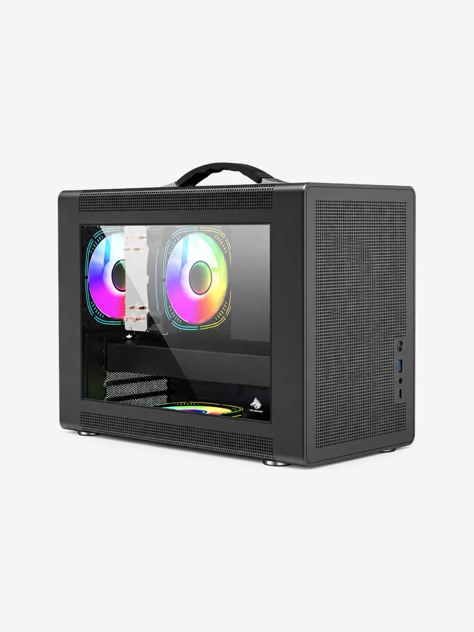 Case Gaming Eagle Warrior CG10Z7RA001C Micro ATX Frontal MESH Vidrio Templado con RGB Color Negro-1