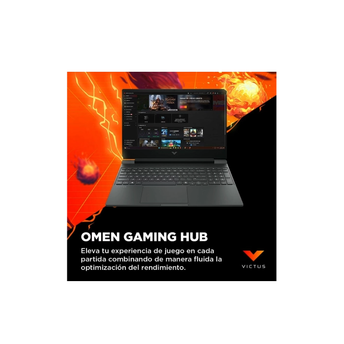 Laptop HP Victus Gaming 15-FB3018LA SPA AMD Ryzen 7 7445HS 512GB SSD 8GB RAM 15.6"1920x1080 WIN 11 Home  RTX3050 Color Negro-5