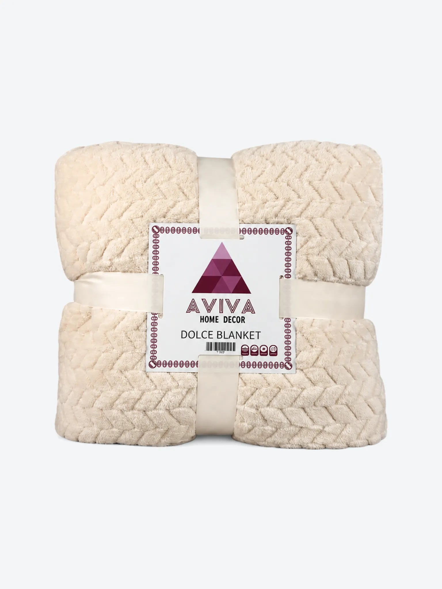 FRAZADA JACQUARD KING 240X220CM BEIGE AVIVA-1