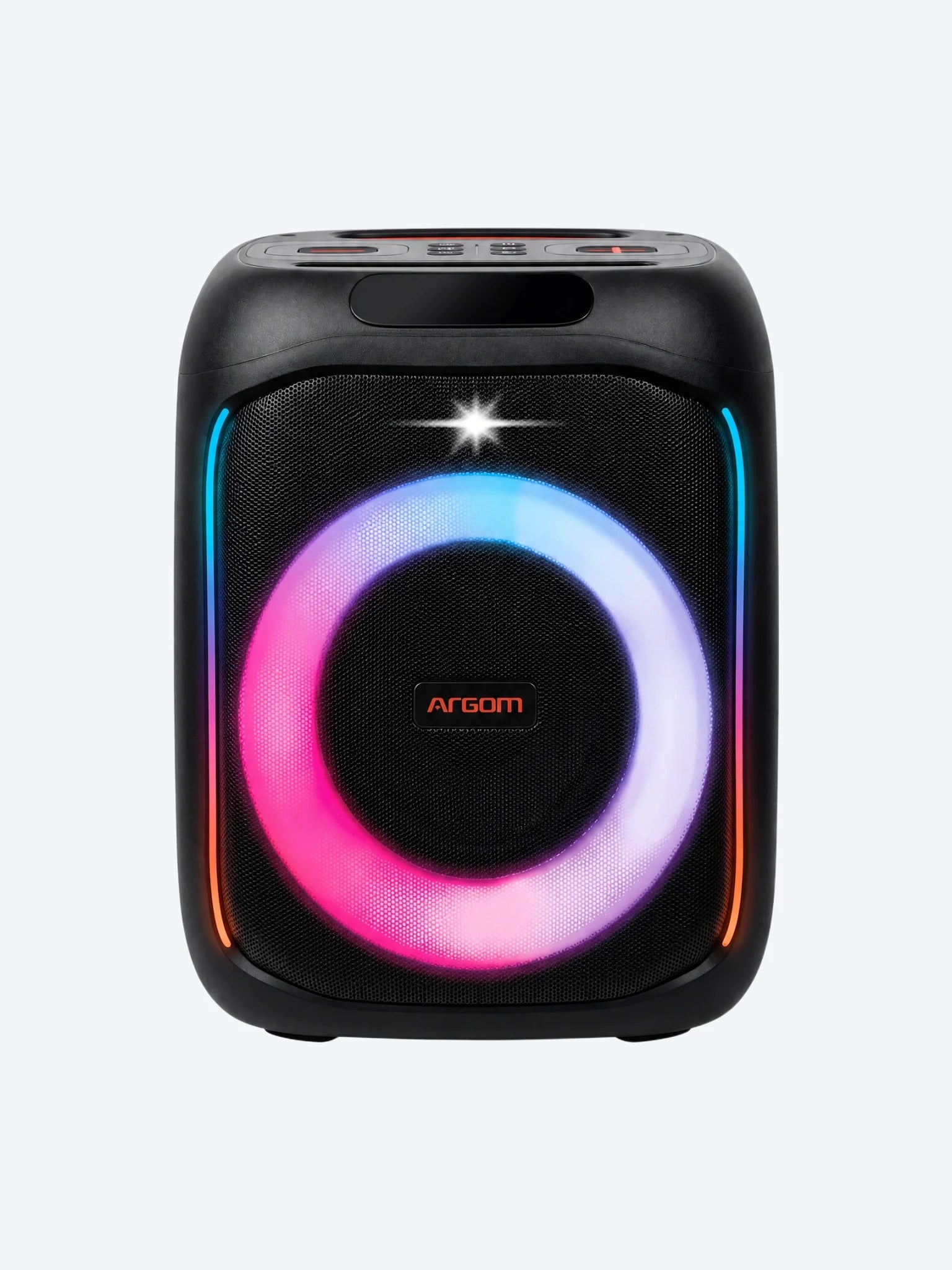 Bocina Argom ARG-SP-4050BK Rave BOX 65- Alta Voz BT con 7 Modos de Luces Led 60W RMS Color Negro