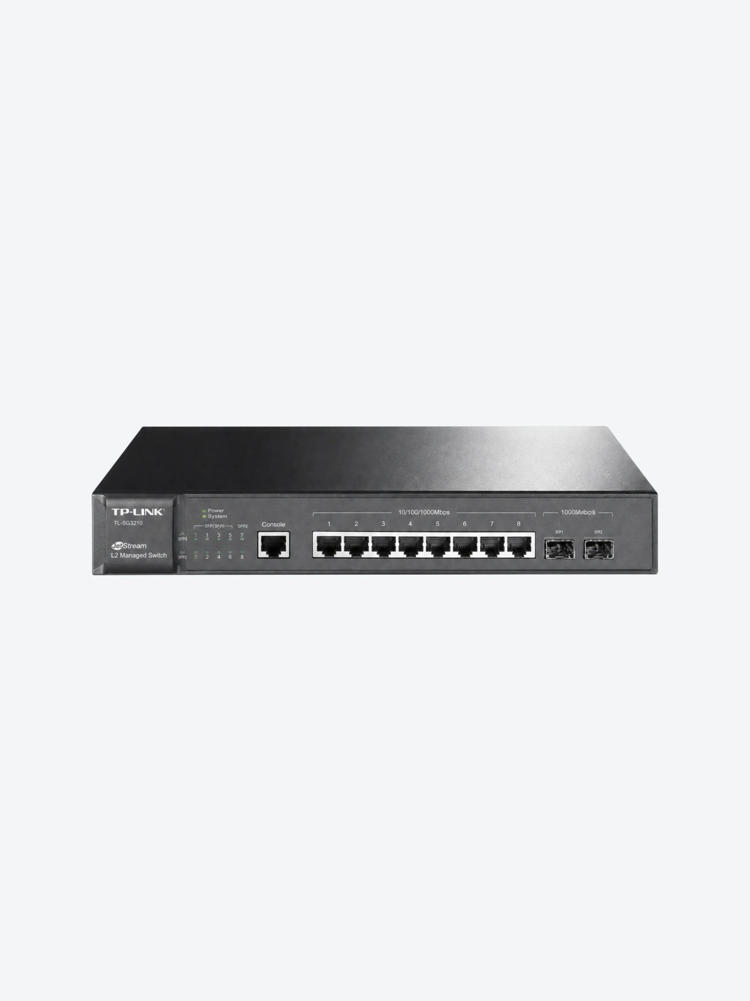 Switch TP-Link TL-SG3210 Administrable L2 de 8 Puertos Gigabit con 2 Ranuras SFP JetStream-1