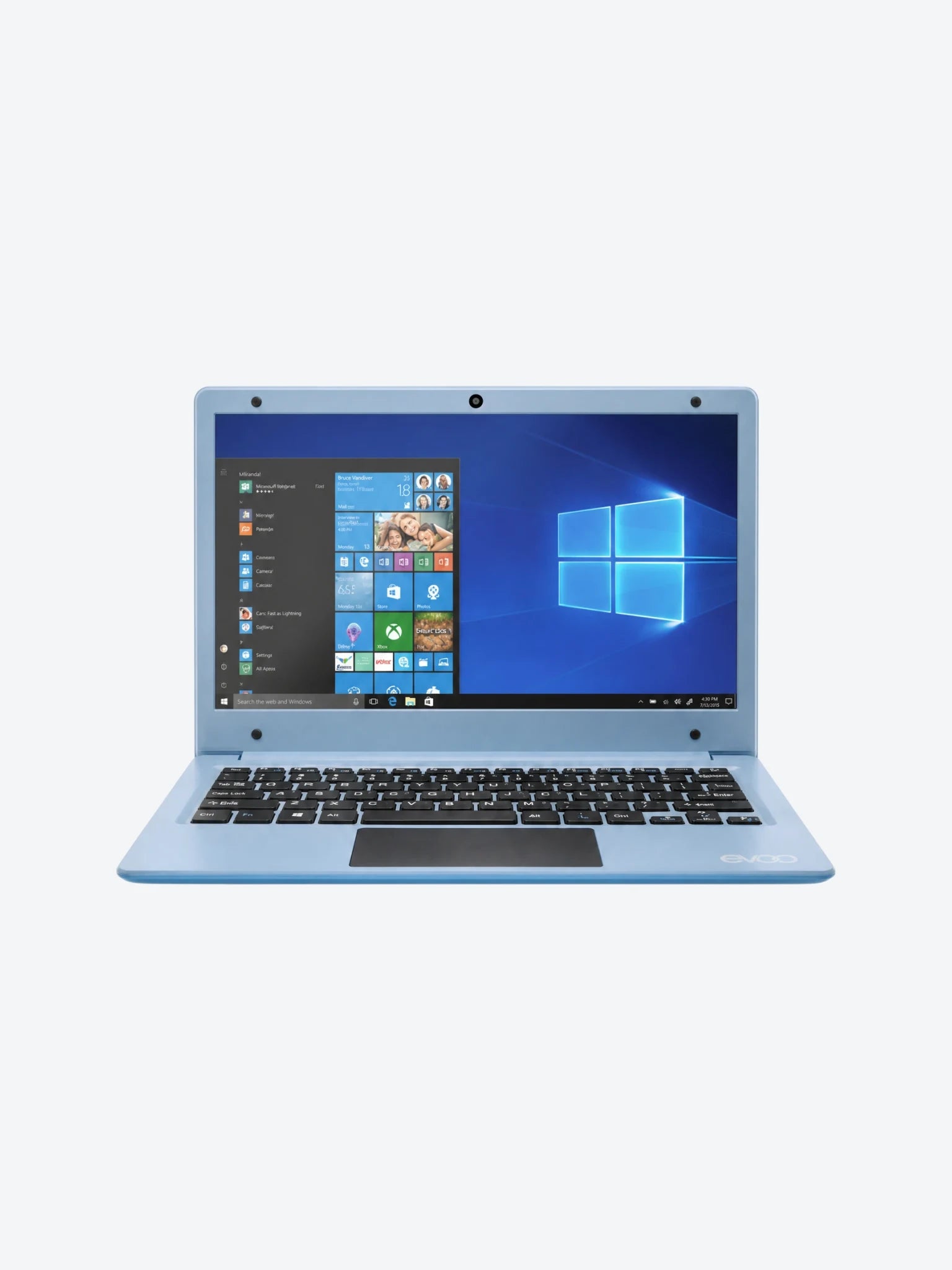LAPTOP EVOO CELERON DUAL-CORE N4000 1.1GHZ 64GB EMMC 4GB 11.6" 1366X768 W10 S COLOR AZUL SEMINUEVA-1