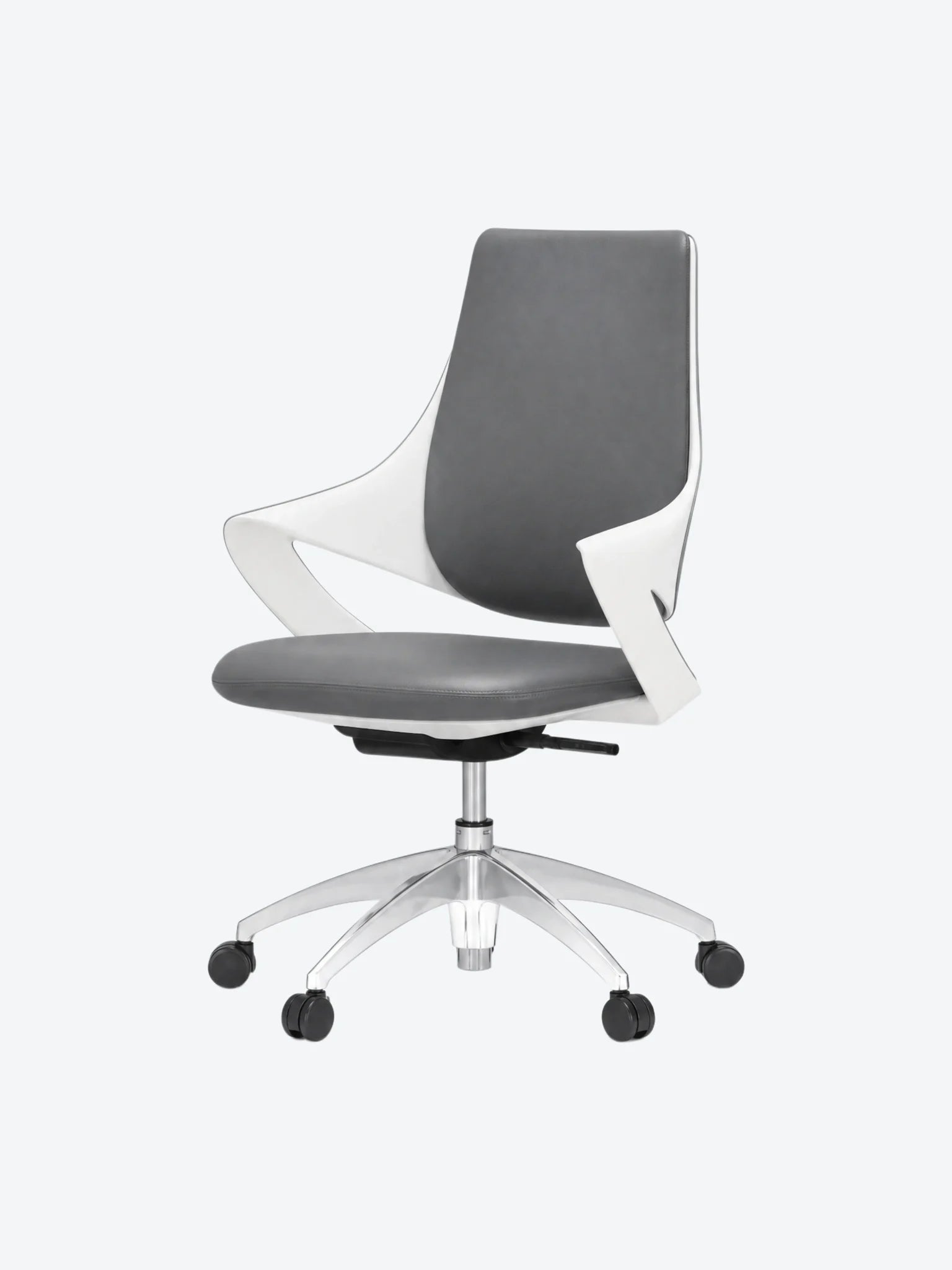 Silla de Cuerina D1-928BW-1-PU Con respaldo Color Gris-1