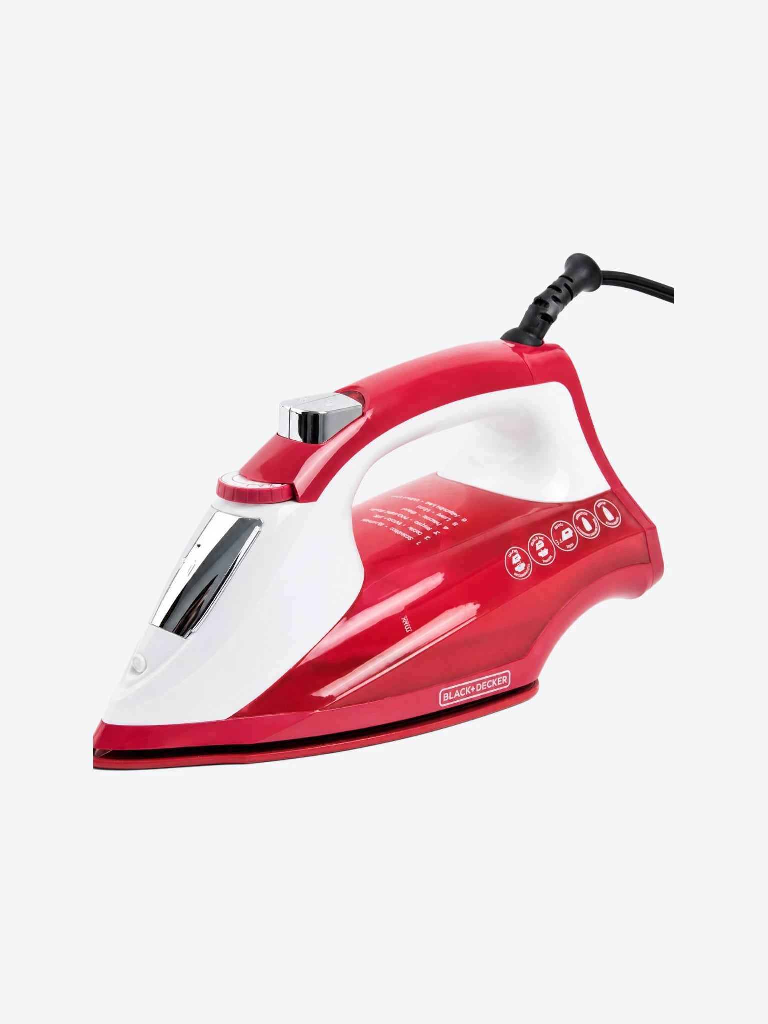 Plancha Para Ropa Black+Decker IR1865 1200 Watts Suela Antiadherente Better GlideT/Rojo