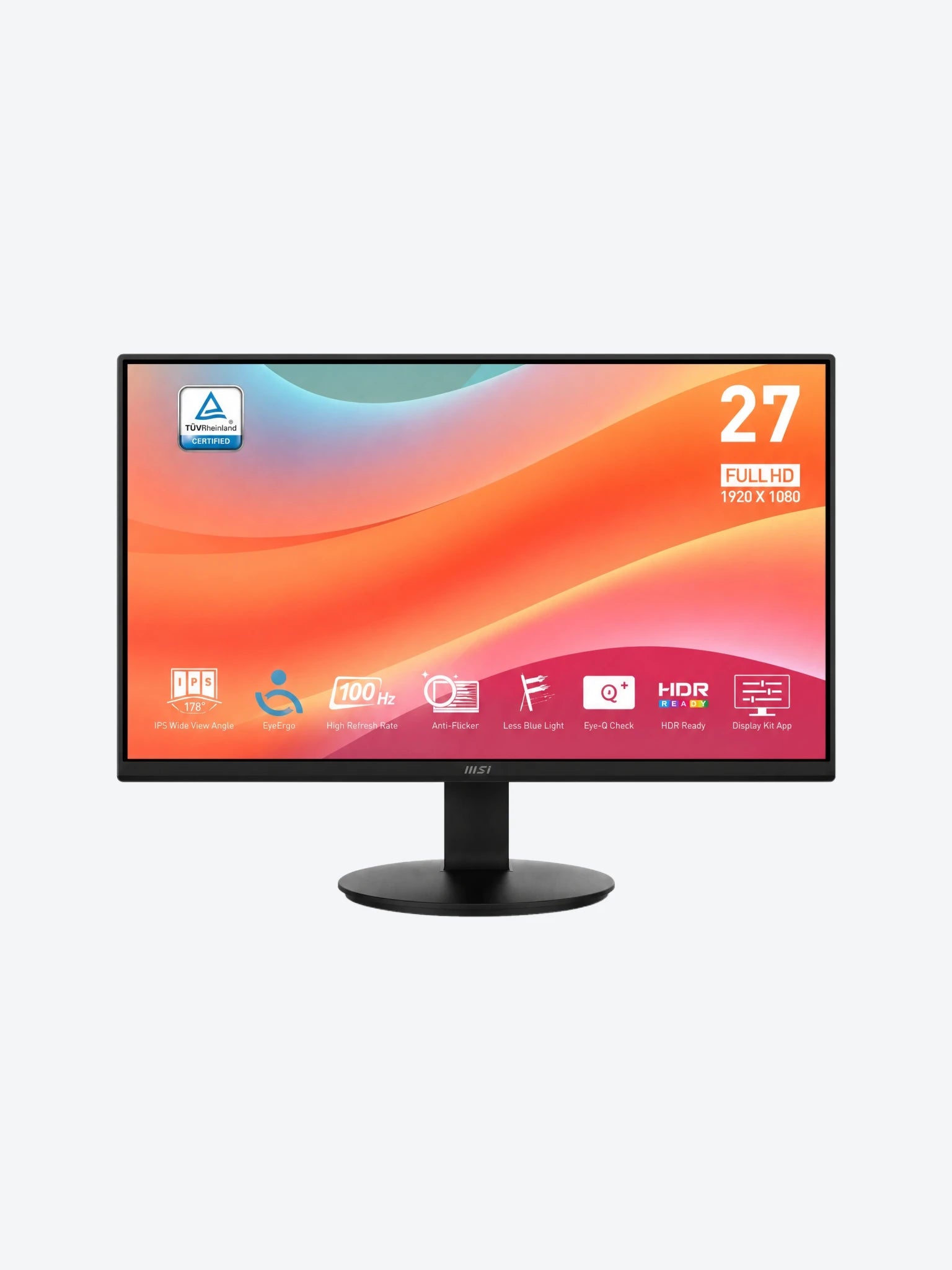 Monitor Gaming MSI 27" PRO MP272L  9S6-3PD6CT-004  1920x1080  100Hz  1MS HDMI Color Negro-1