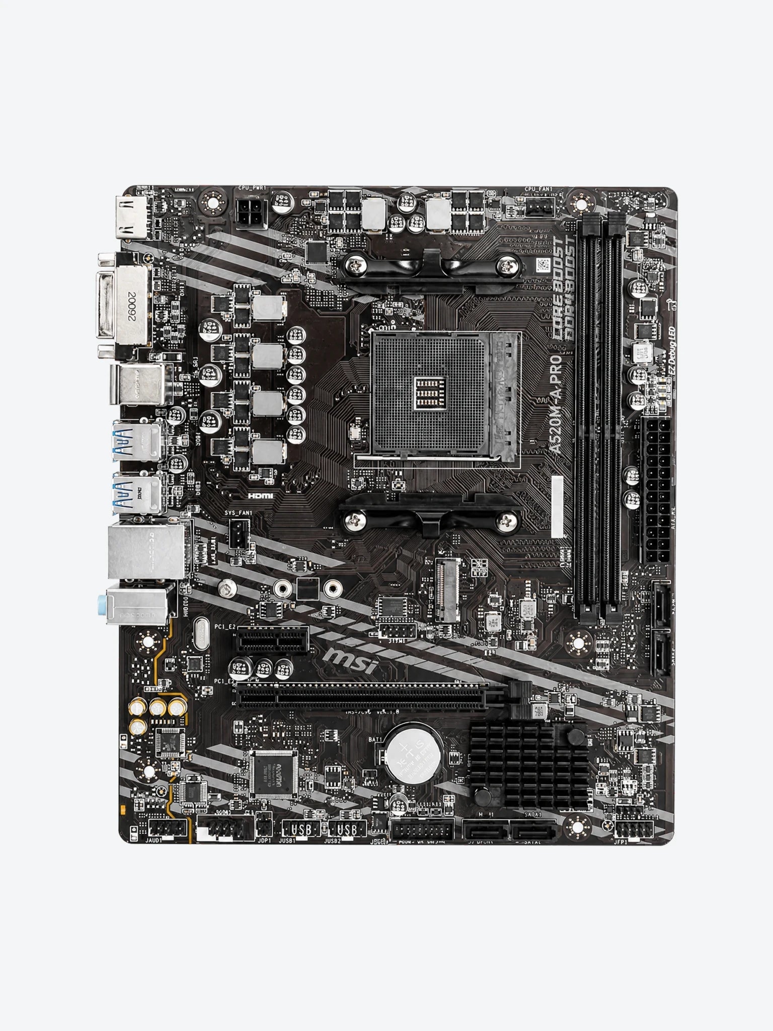 Tarjeta Madre MSI A520M-A Pro 911-7C96-031 AMD PCI Express 3.0 NVMe SSD Ready Soporta 4K
