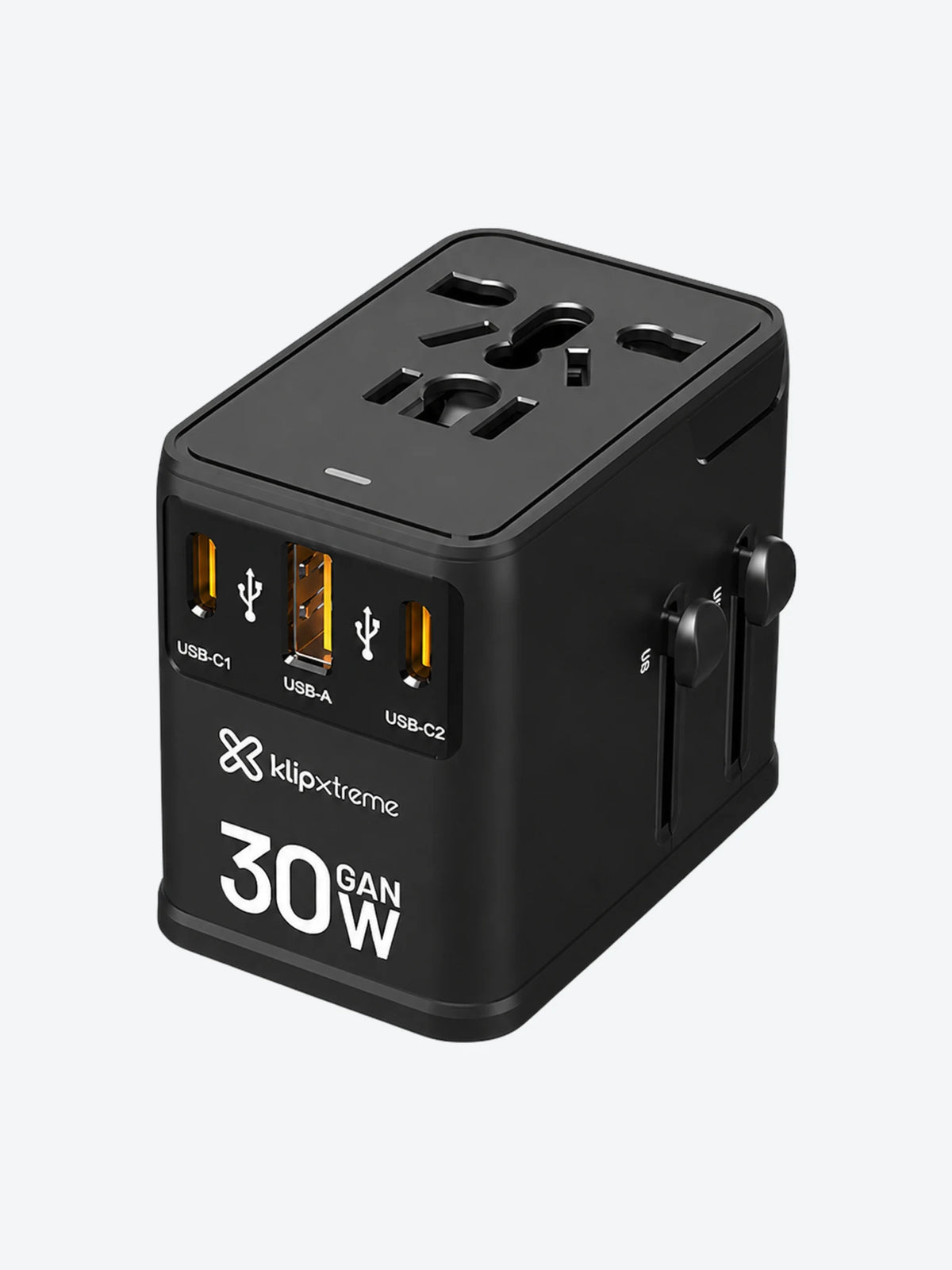 Klip Xtreme - Power converter / charger - 2500 Watt - 10 x 4 pin USB Type A / Power / 2 x 24 pin USB-C - Laptop / Macbooks / Notebook / Cellular phone / Tablet - Wall - Para Smartphones, tablets, small devices - Universal 30W USB-C-1