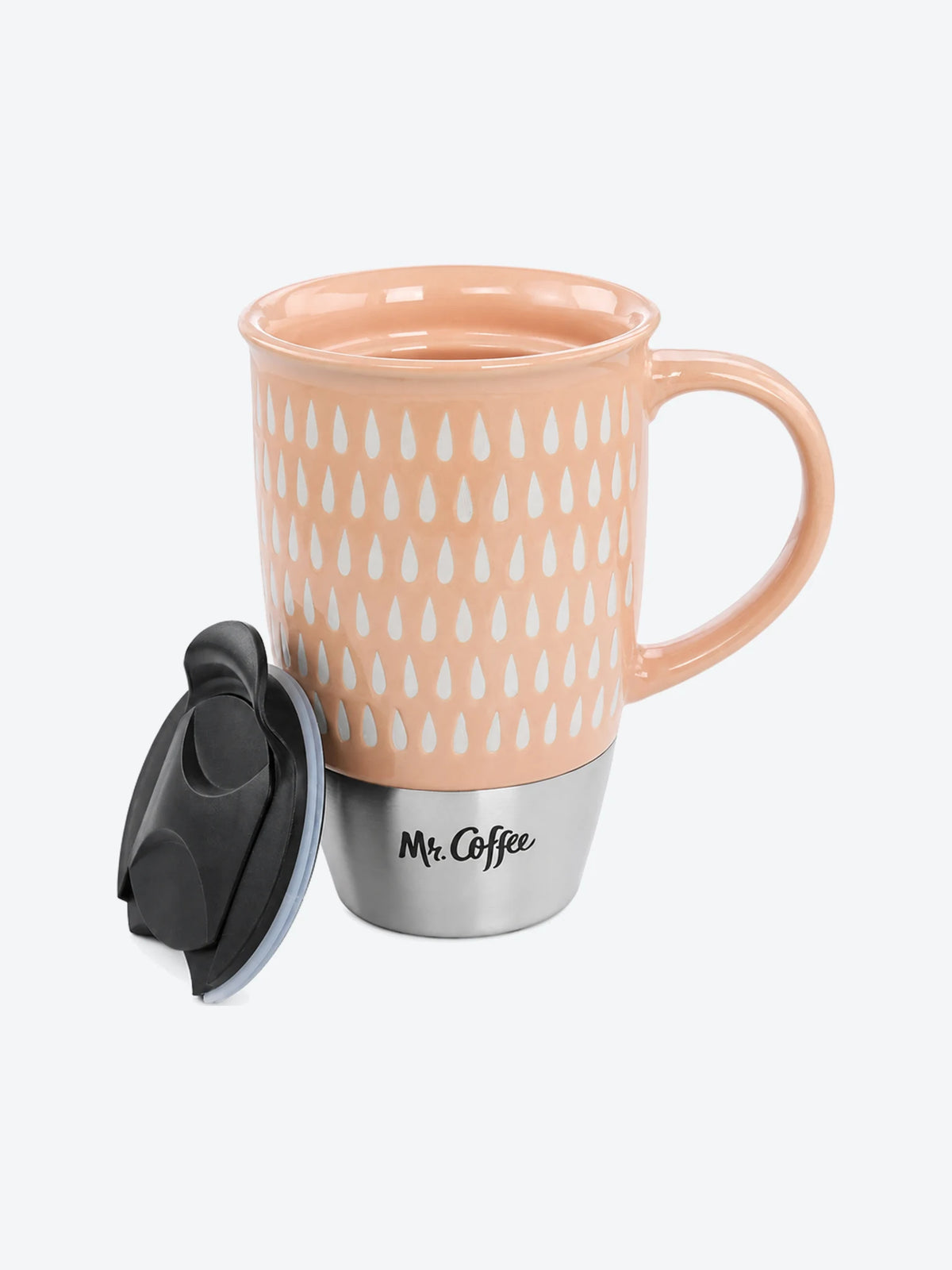 Taza de 15 Oz / 414 ml, Taza cermica con acero inoxidable - Mr Coupleton - Color Beige