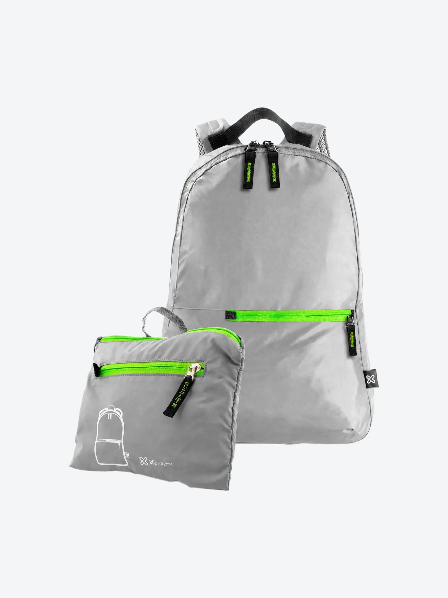 MOCHILA KFB-001GR PLEGABLE 25 L NYLON COLOR GRIS KLIP XTREME