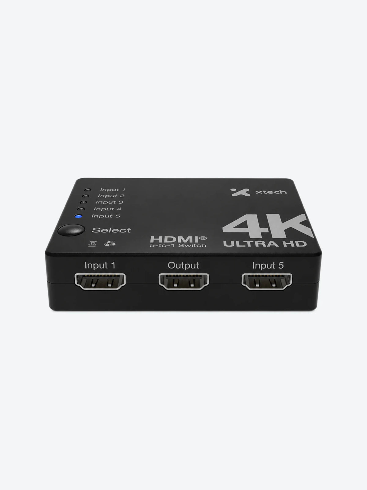 Xtech - 5-port to 1 HDMI switch - 4KUHD w remote control XHA-430-1