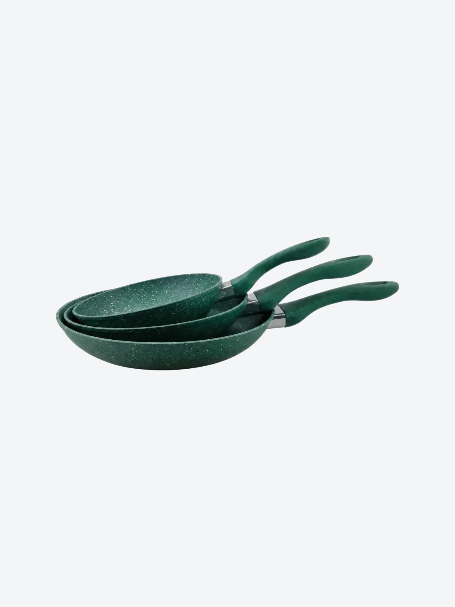 Juego de Sartenes Picca Potenza PI003SSMV 20 - 24 - 28 Cms Antiadherente Marmol Color Verde