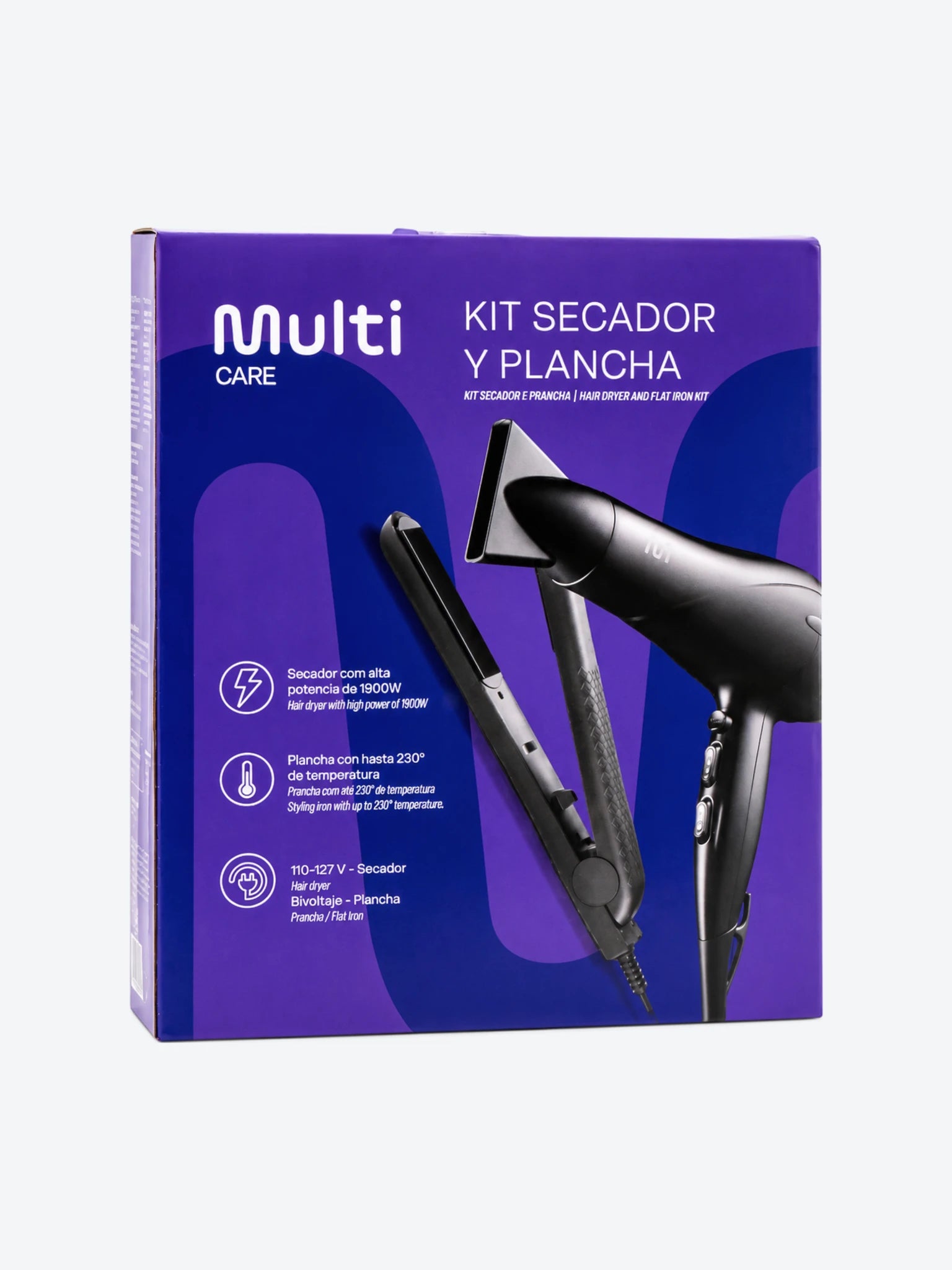 KIT SECADOR Y PLANCHA DE CABELLO MULTI
