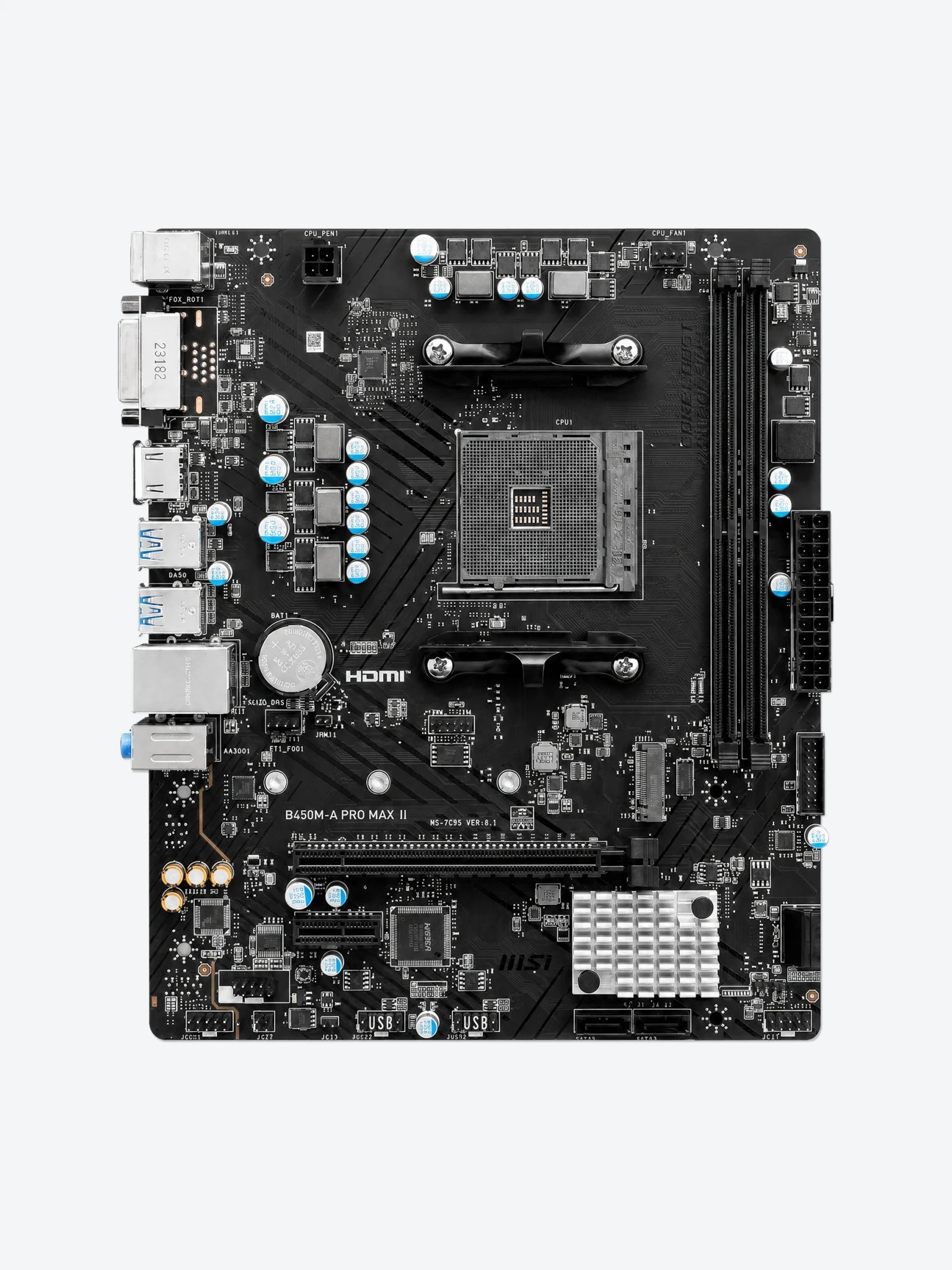 Tarjeta Madre MSI B450M-A Pro Max II 911-7C52-036 AMD PCI Express 3.0 DDR4 Hasta 4133 MHz