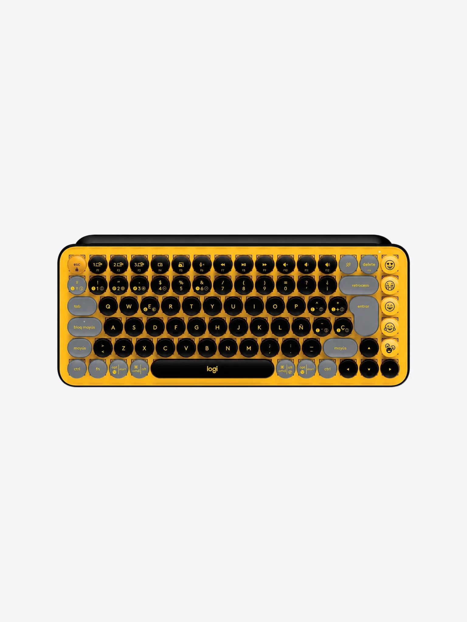 Teclado Logitech Pop Keys Inalambrico USB Bluetooth Ergonomico Mecanico Color Amarillo
