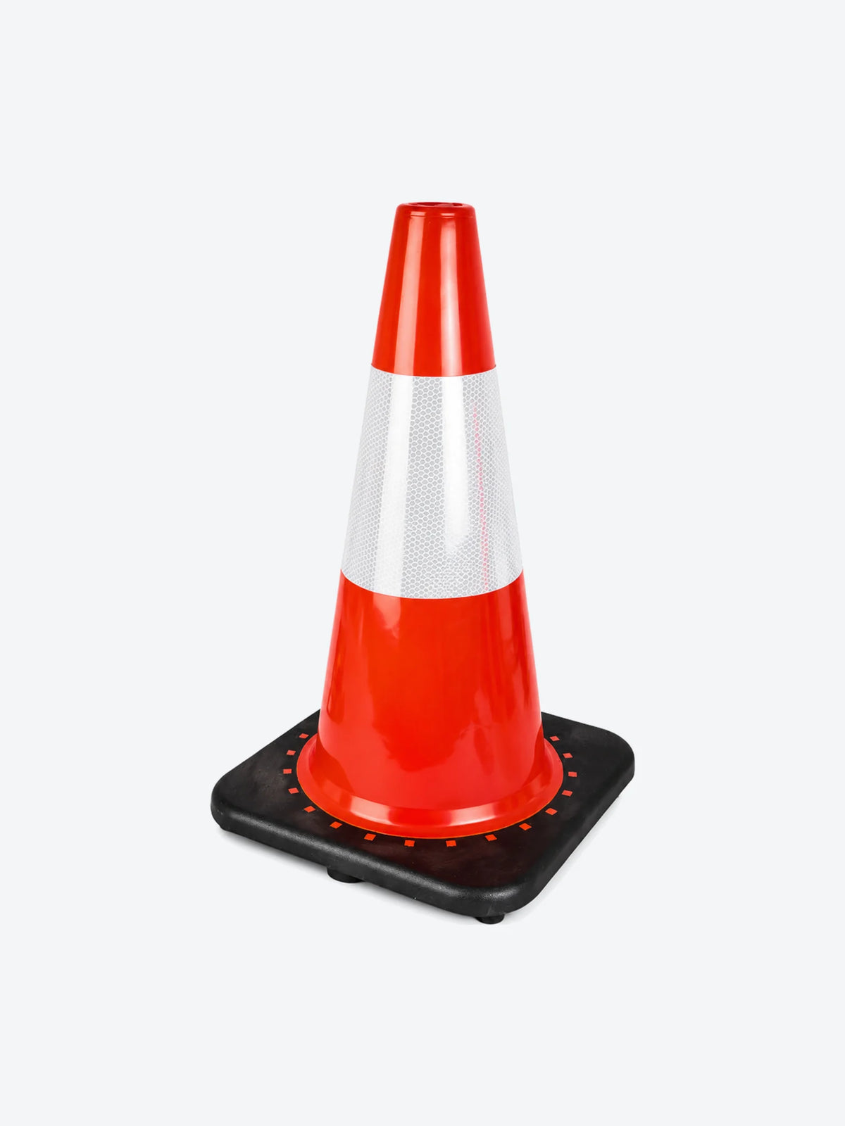 CONO DE SEGURIDAD, ALTO 45.7CM, CON CINTA REFLECTIVO, PESO 2