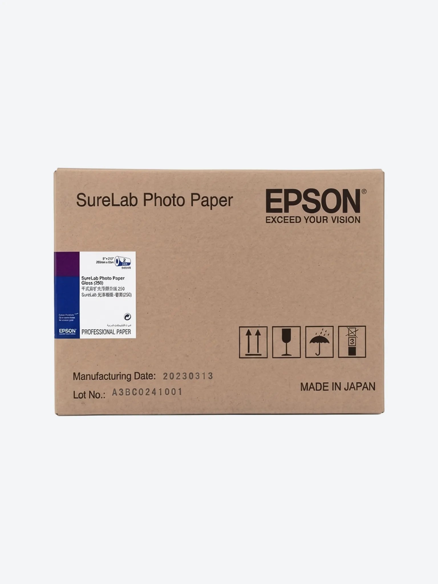 SURELAB PAPER (250) GLOSS 8"X213' 2rls