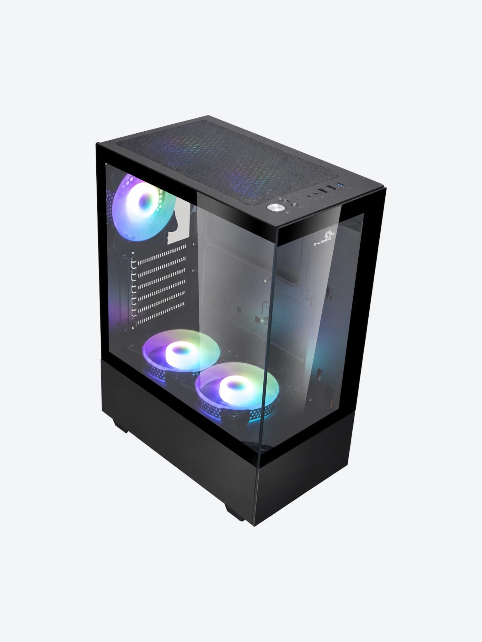 CASE GAMING X-LION HX-650 E010-166 PANEL LATERAL DE VIDRIO TEMPERADO +3. ABANICOS ARGB + 2X USB 2.0 + USB 3.0 + AUDIO HD