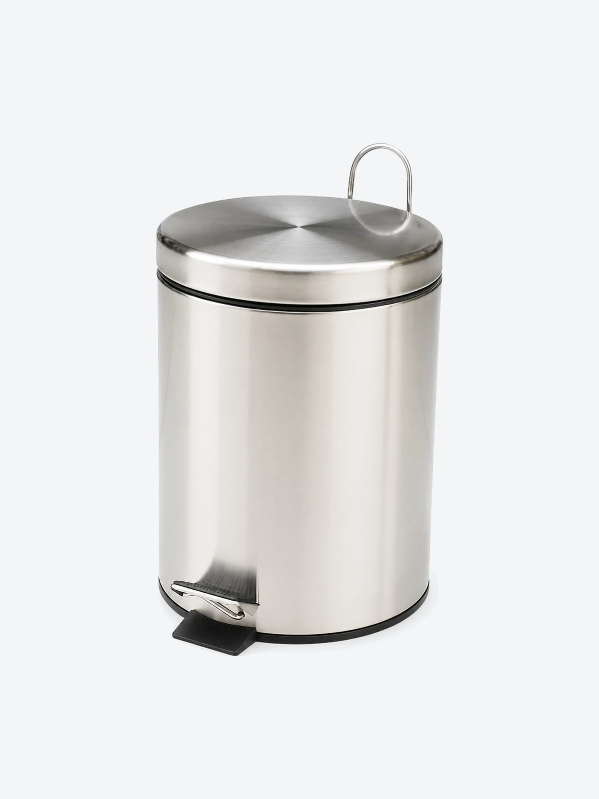BASURERO REDONDO, ACERO INOX, 5L, 28X22X20CM, CROM/MATE
