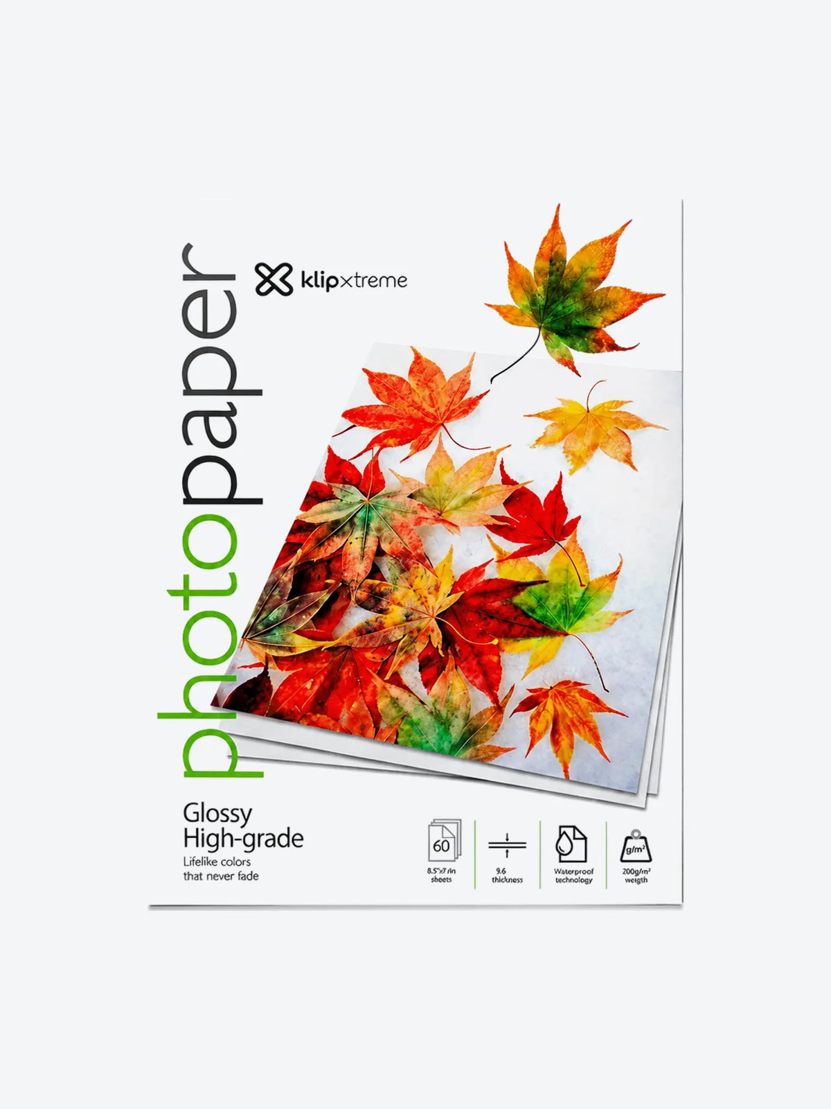 Klip Xtreme KPG-160 - Brillante - ANSI A (Letter) (216 x 279 mm) - 200 g/m² - 60 hoja(s) papel fotográfico brillante