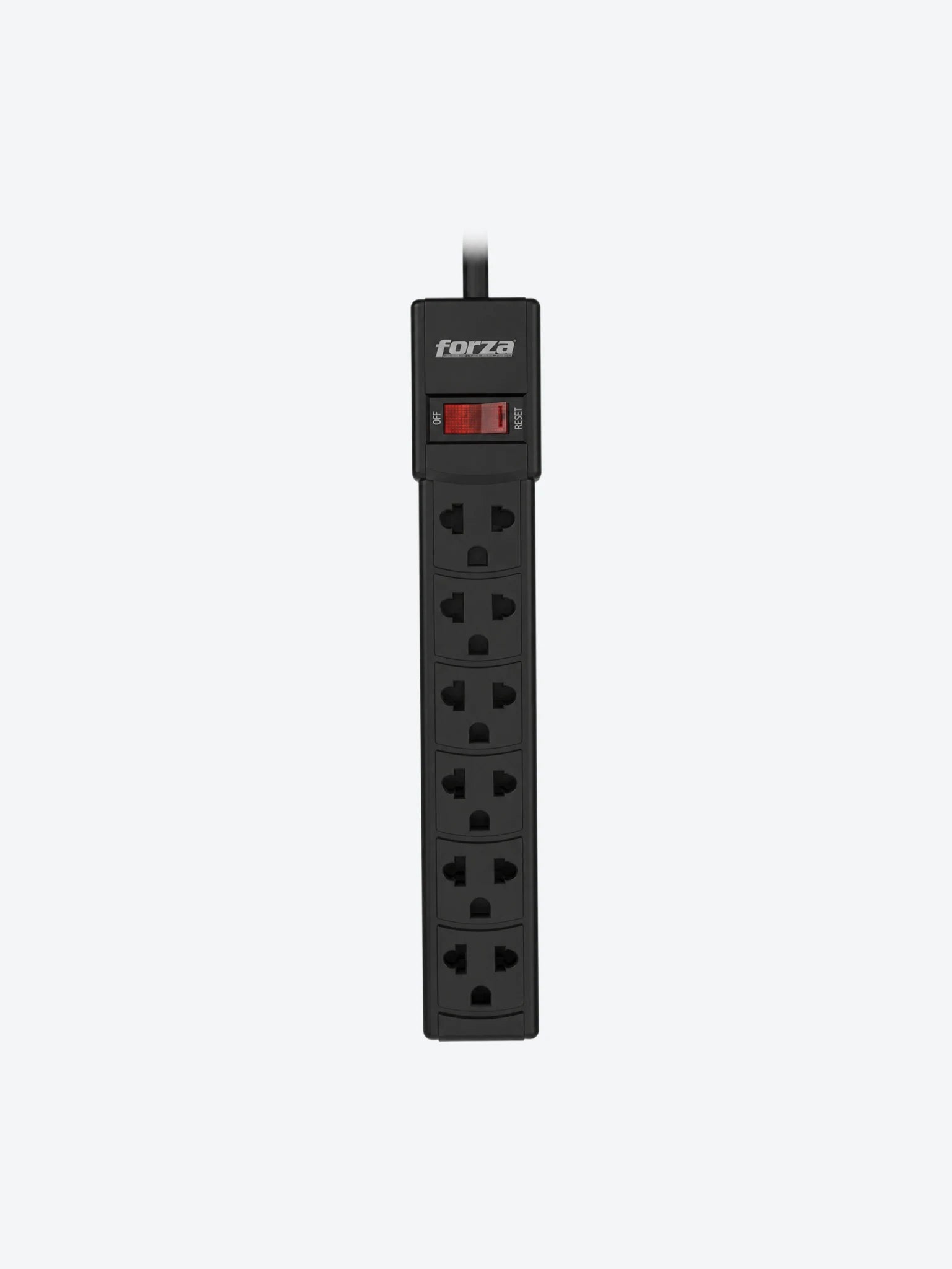 Regleta Electrica Forza PS-001B CA 120-220V 6 Conectores Color Negro