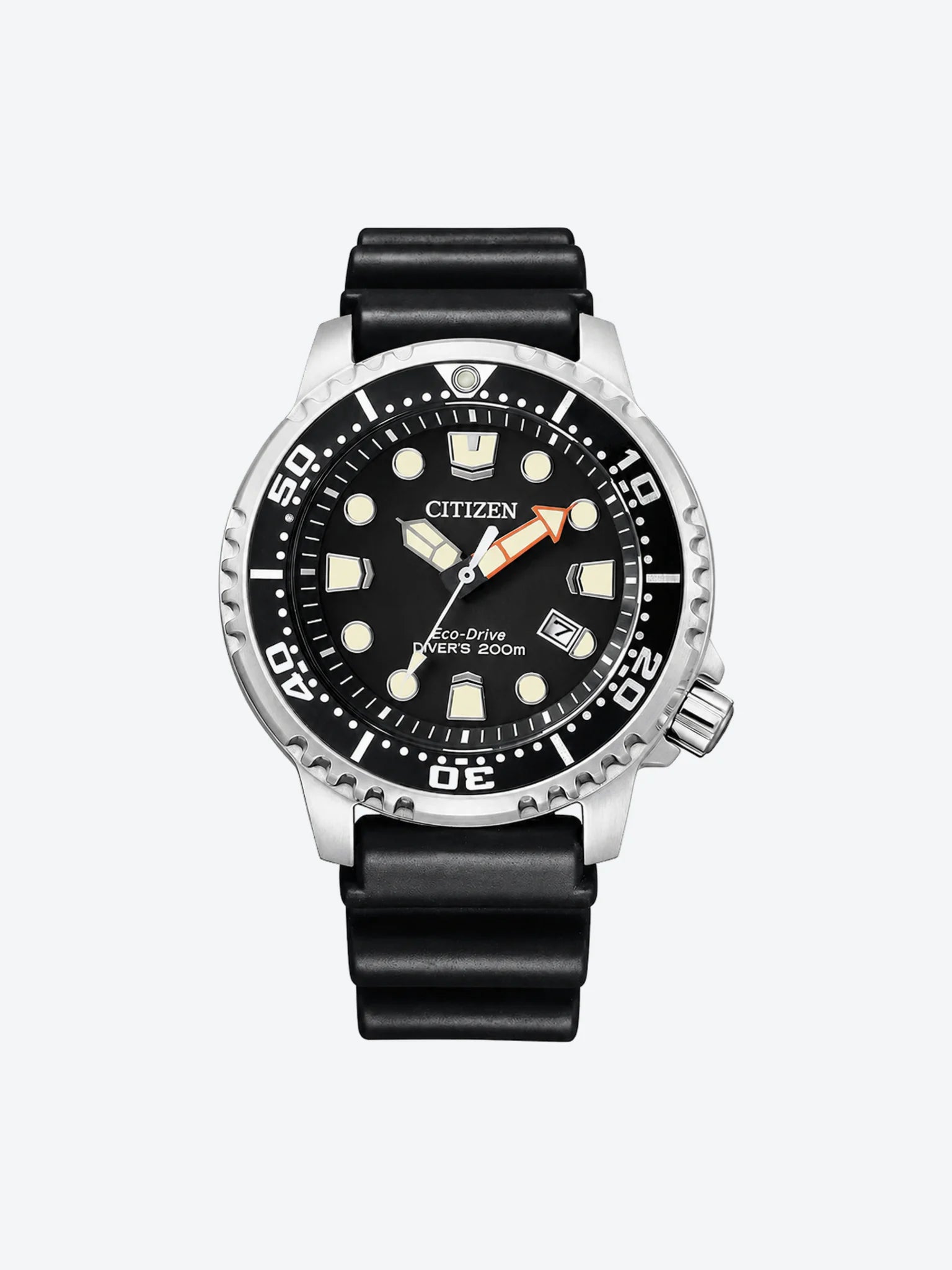 Reloj de Pulsera Anlogo de Caballero esfera negra con Caja de Acero Inoxidable y Banda de Uretano.-1