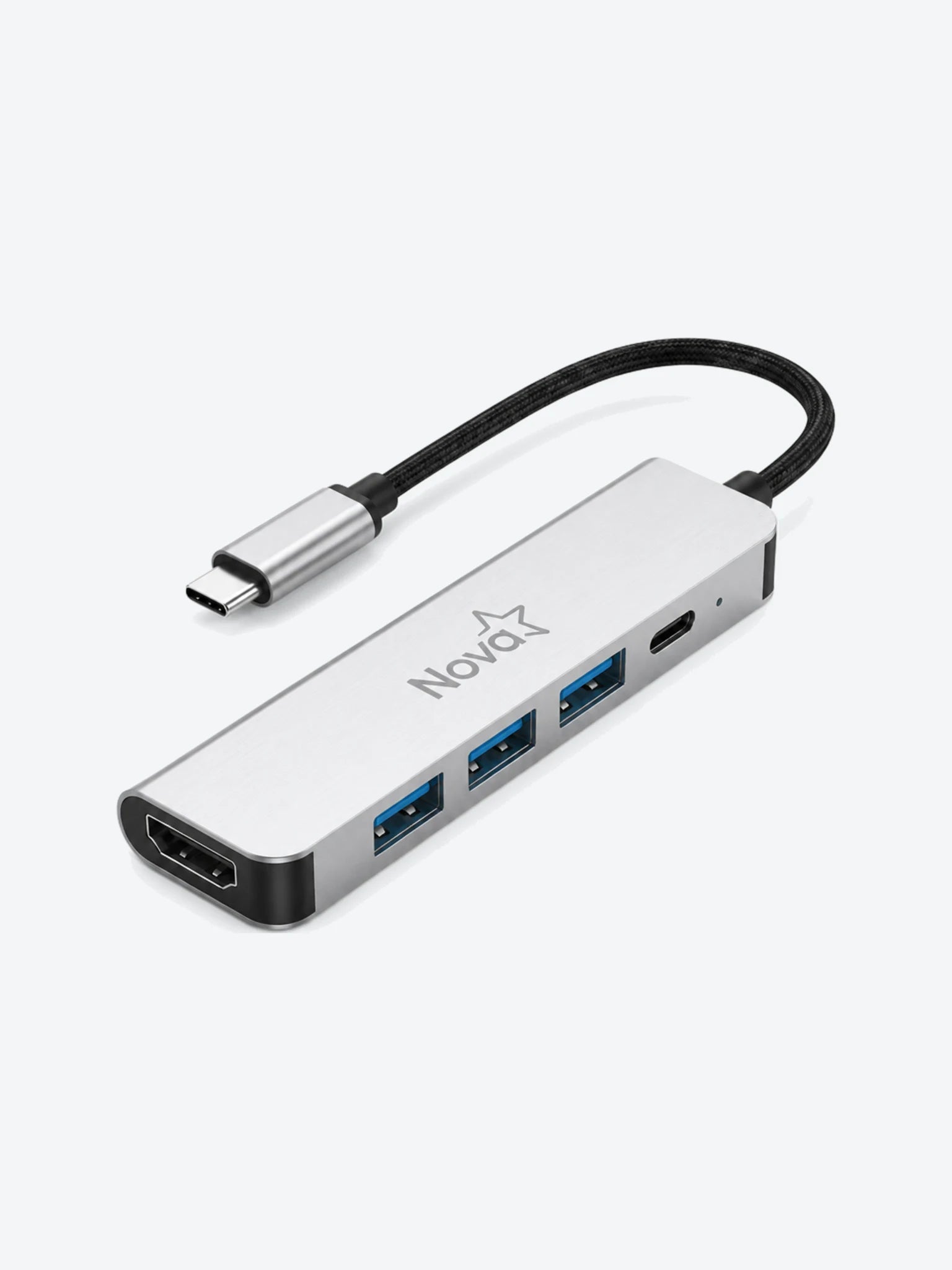 HUB NOVA FAA382CU001C 5 EN 1 USB-C 1 PUERTO USB-A 3.0 2 PUERTOS USB-A 2.0 1 PUERTO USB-C Y 1 PUERTO HDMI 4K