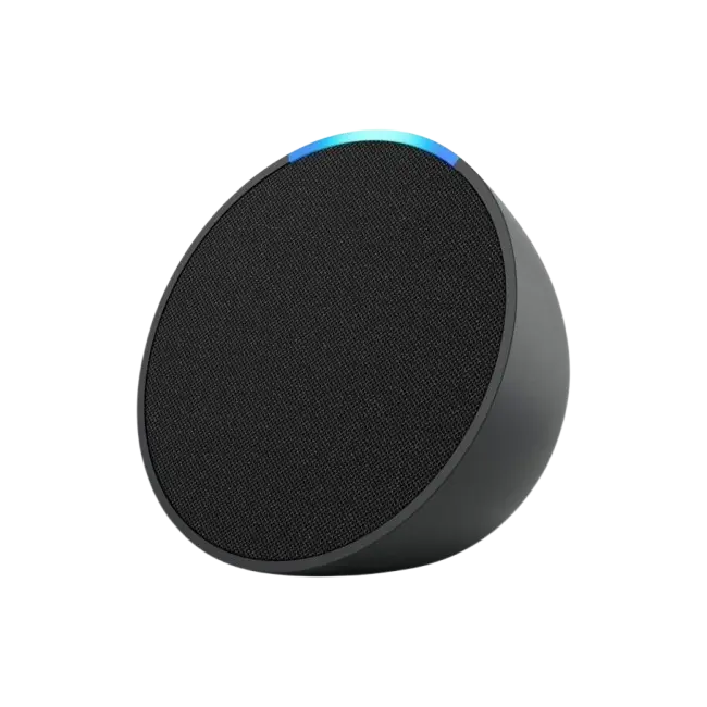 Combo Amazon Bocina Echo Pop Color Cabon y Smart Plug Para Automatizar el Hogar-1
