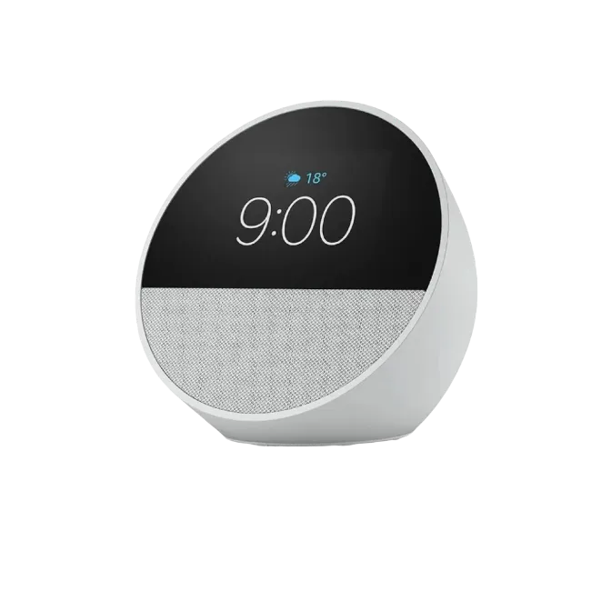 Bocina Inteligente Amazon Echo Spot Con Reloj y Despertador Color Blanco-4