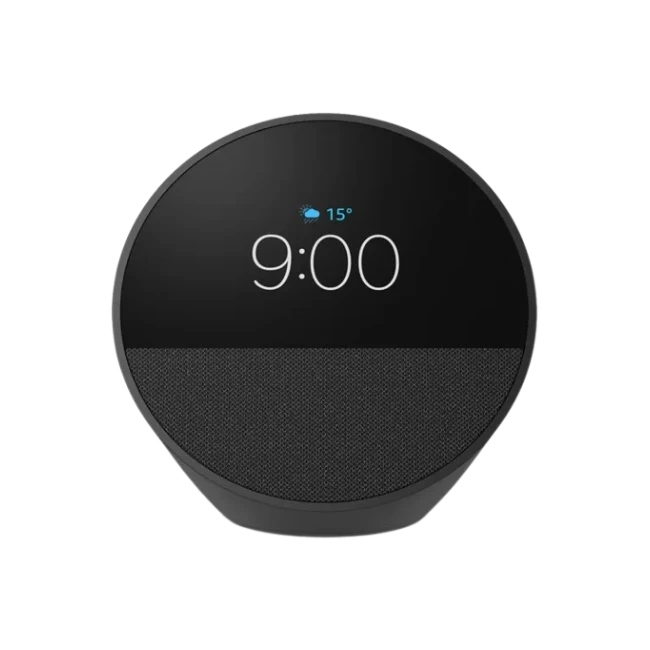 Bocina Inteligente Amazon Echo Spot Con Reloj y Despertador Color Negro-1