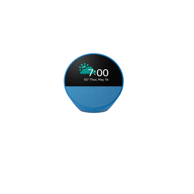 Bocina Inteligente Amazon Echo Spot Con Reloj y Despertador Color Azul Verdoso-1