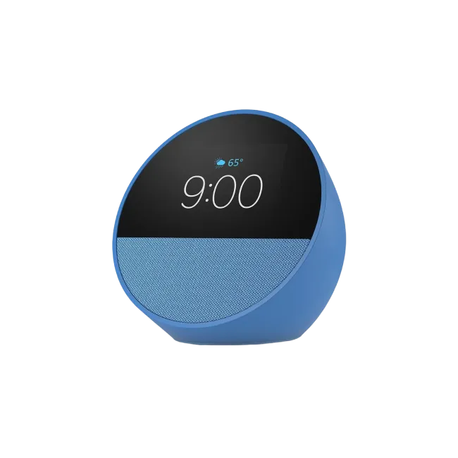 Bocina Inteligente Amazon Echo Spot Con Reloj y Despertador Color Azul Verdoso-2