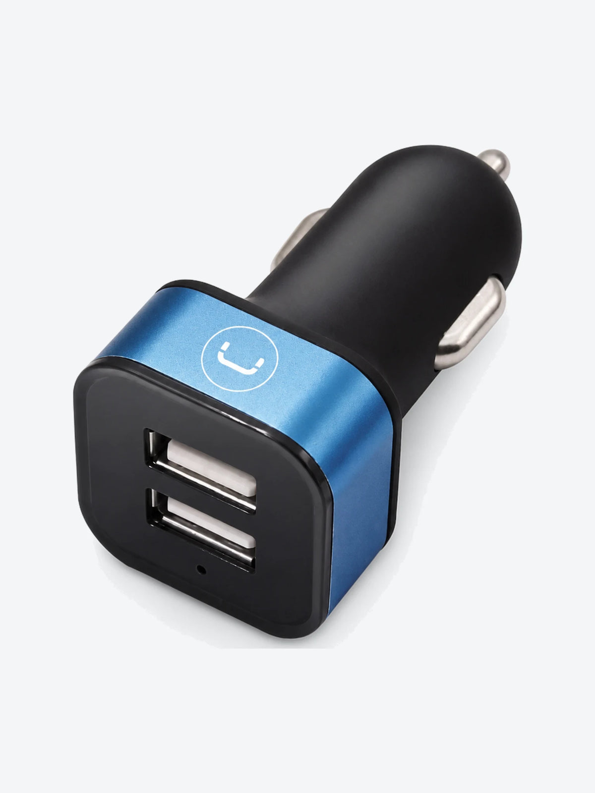 Cargador Unno Tekno PW5021BK para Carro Dual USB-A 3.4A Negro/Celeste