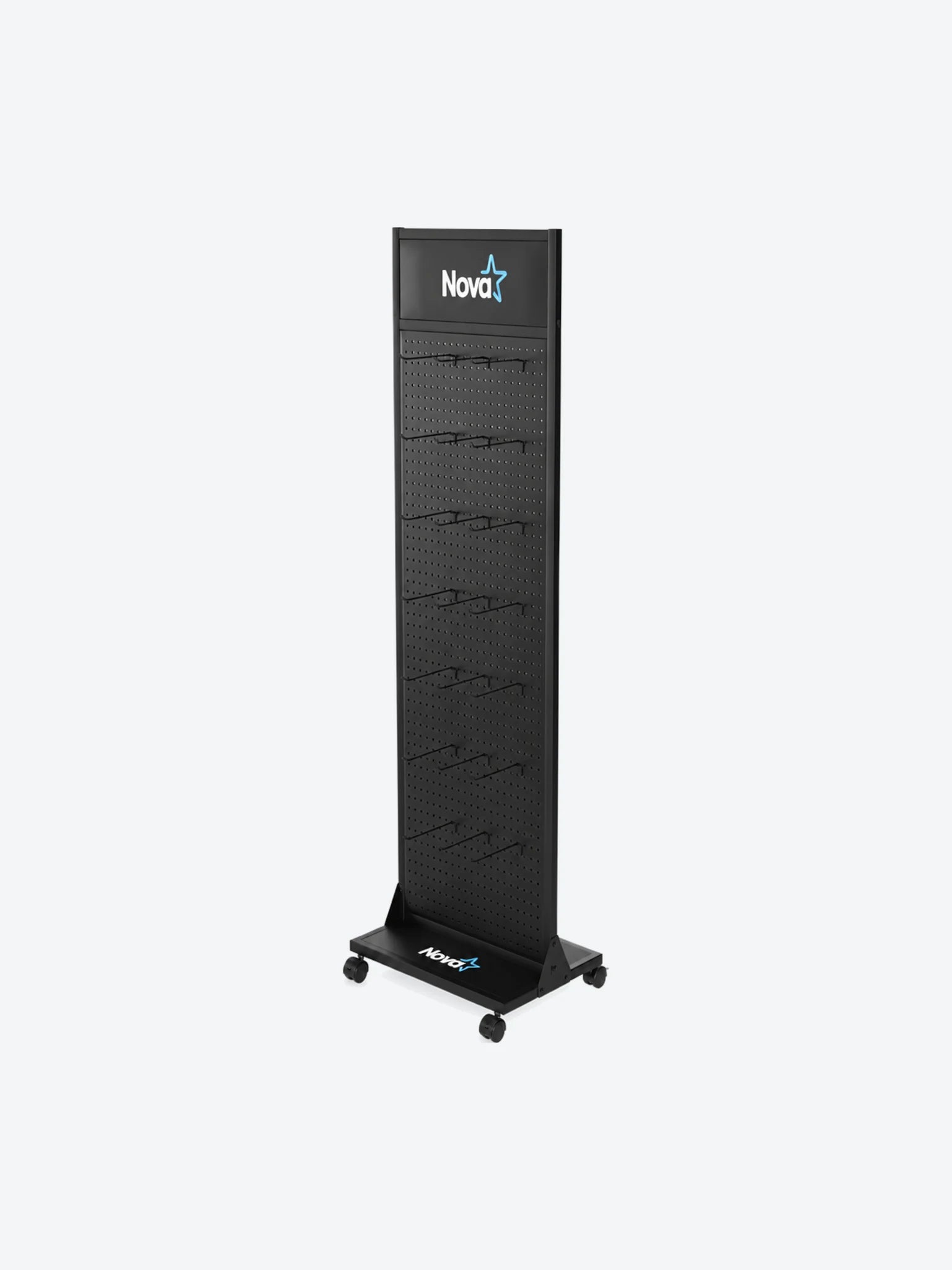 DISPLAY NOVA FD641700001C METÁLICO 600X400X1700MM 30 GANCHOS RUEDAS CON FRENO