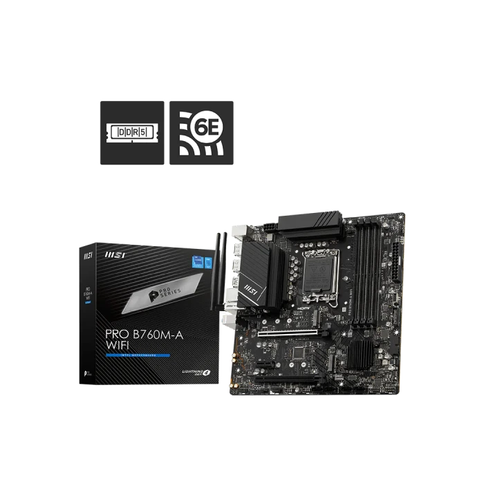 TARJETA MADRE MSI PRO B760M-A WIFI LGA1700 MICRO-ATX DDR5 911-7D99-007-4