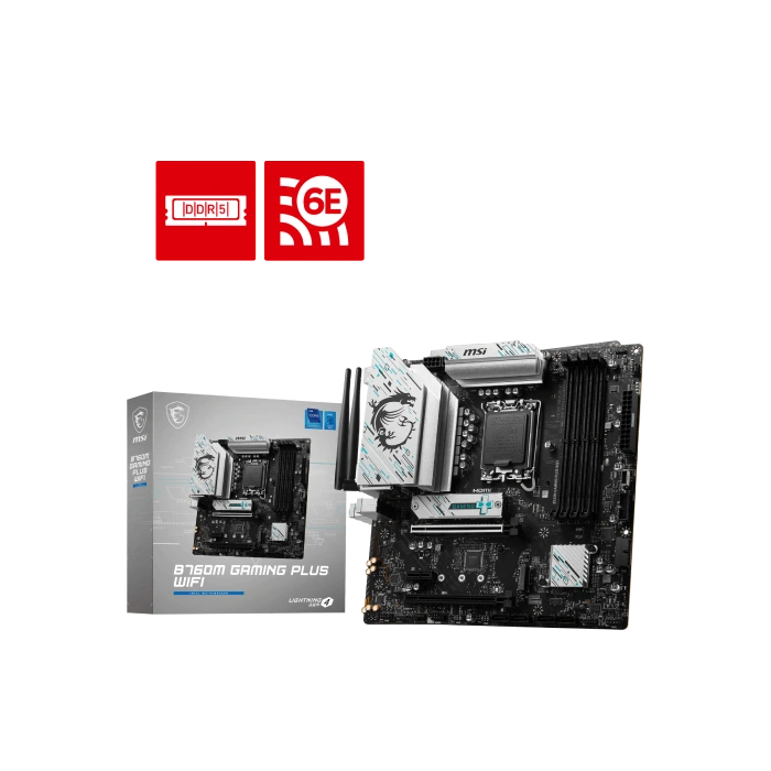 TARJETA MADRE MSI B760M GAMING PLUS WIFI LGA1700 MATX DDR5 911-7D99-032-4