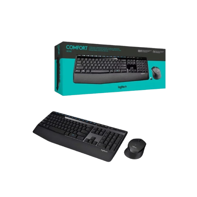 Combo de Teclado y Mouse Logitech MK345 Inalambrico USB 2.5GHz Español Color Negro