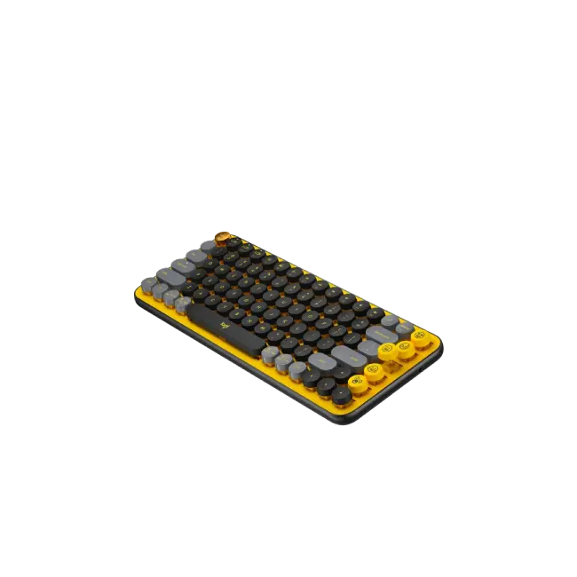 Teclado Logitech Pop Keys Inalambrico USB Bluetooth Ergonomico Mecanico Color Amarillo-3