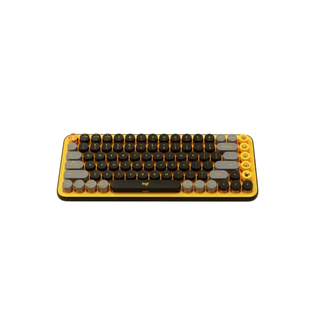 Teclado Logitech Pop Keys Inalambrico USB Bluetooth Ergonomico Mecanico Color Amarillo-2