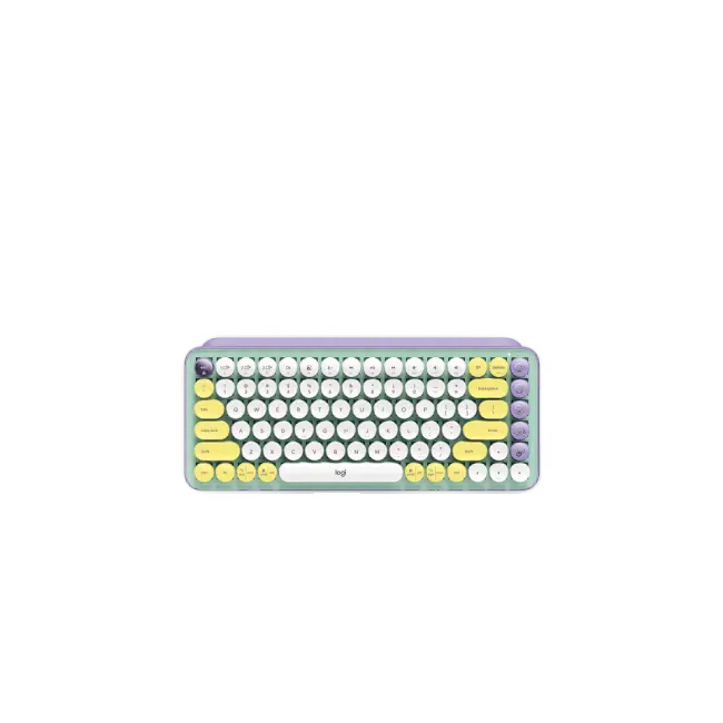 Teclado Logitech Pop Keys Inalambrico USB Bluetooth Ergonomico Mecanico Color Lila con Menta-3