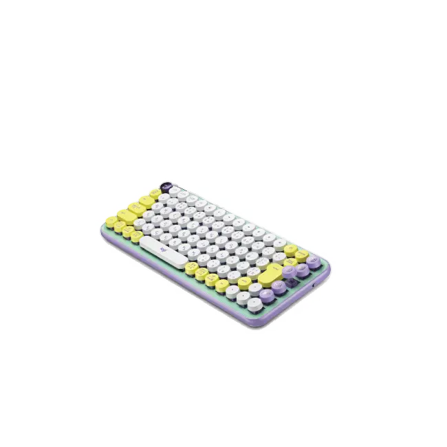 Teclado Logitech Pop Keys Inalambrico USB Bluetooth Ergonomico Mecanico Color Lila con Menta-2