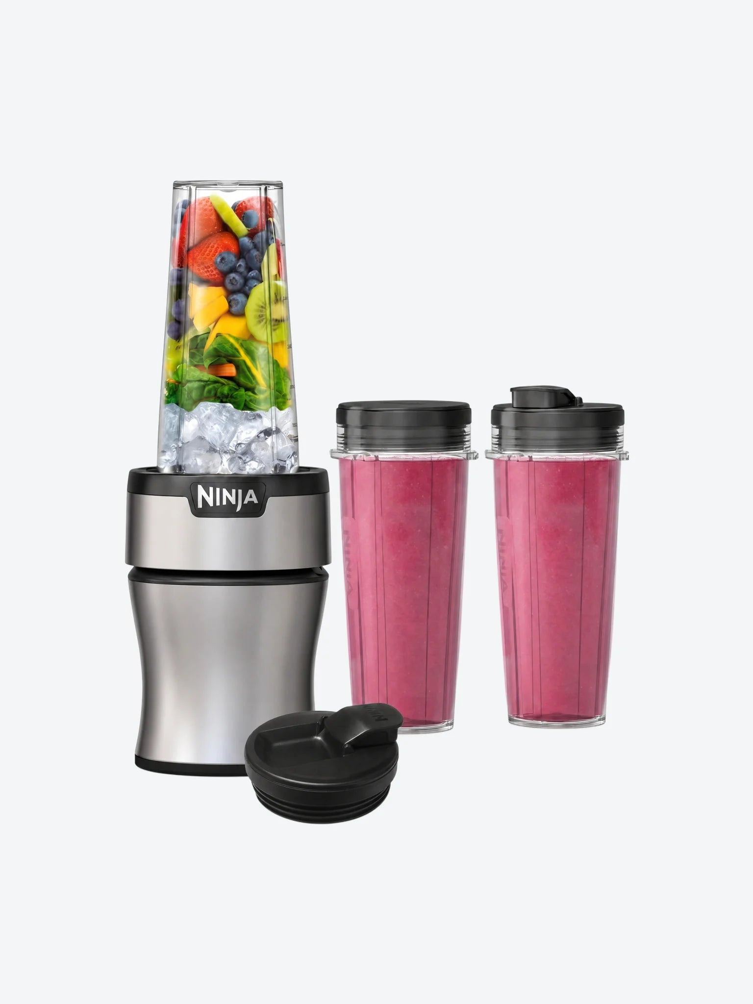 Licuadora Personal Ninja BN301 Nutri-Blender Plus 900W 2 Vasos de 20 Onzas Color Plateado-1